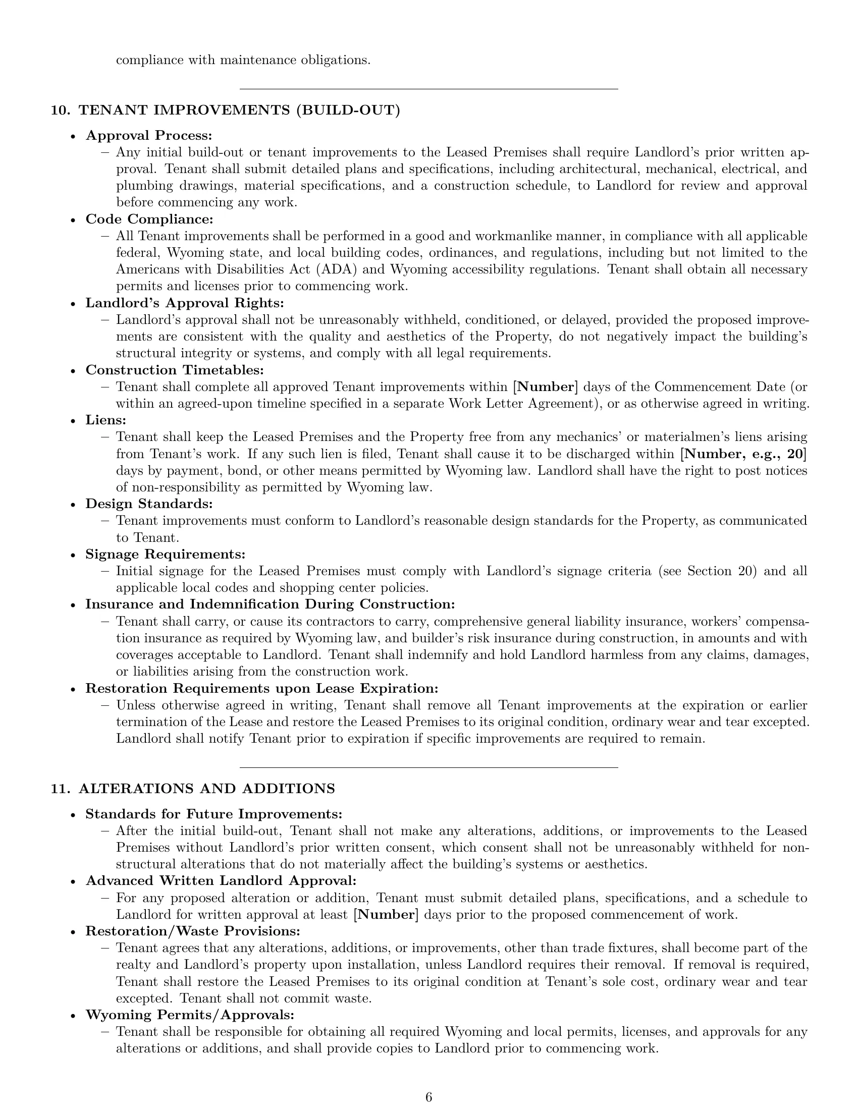 Preview page 6 of Pro Wyoming retail lease agreement template