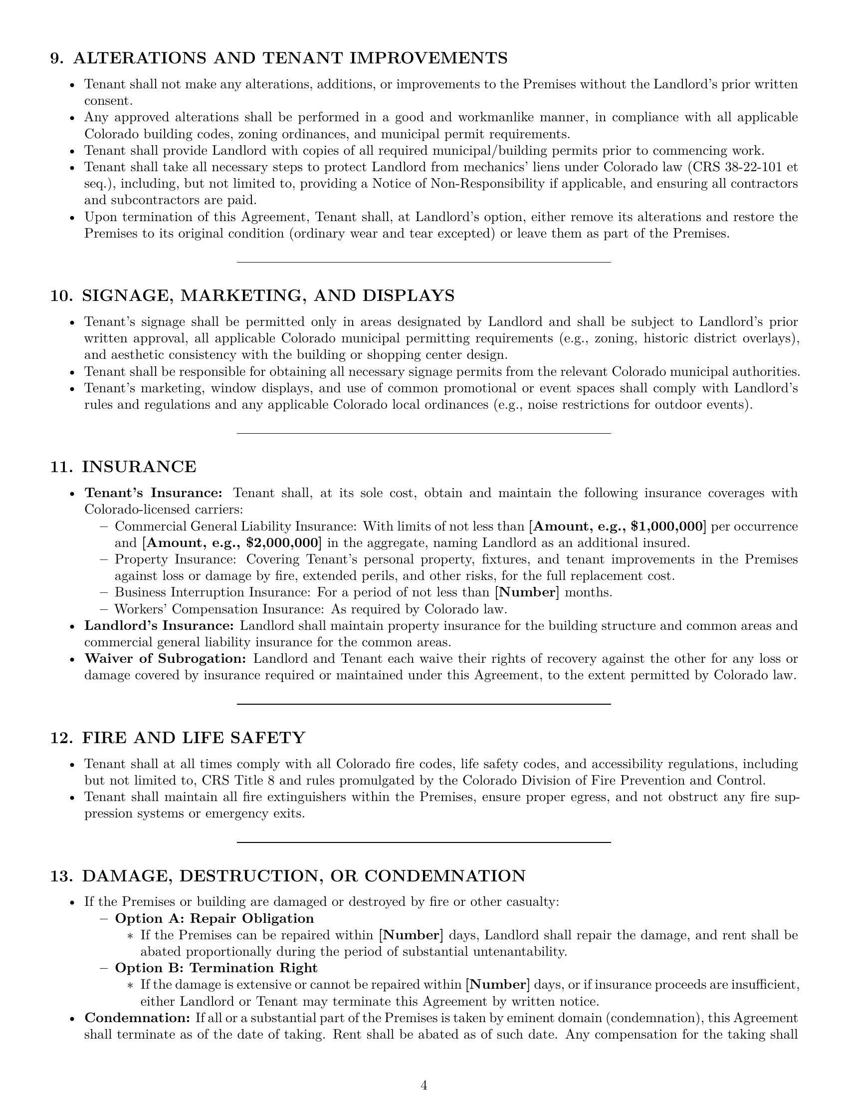 Preview page 4 of Pro Colorado retail lease agreement template