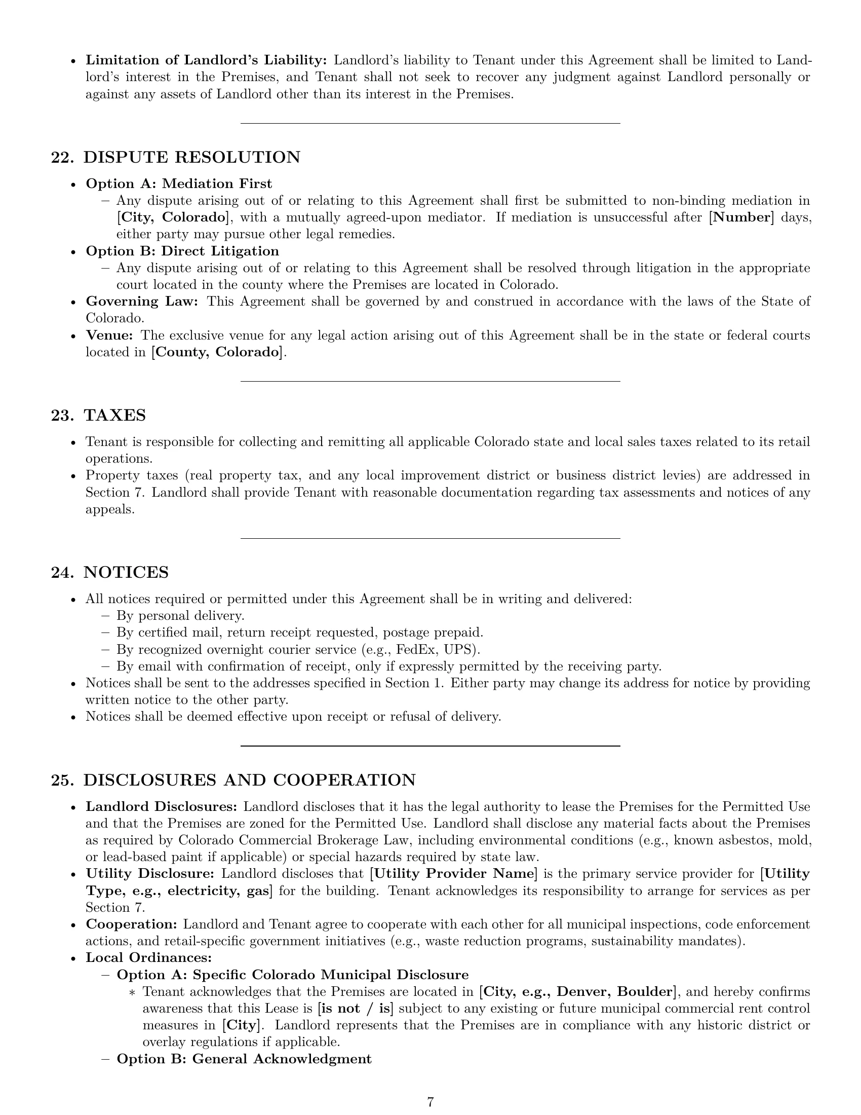 Preview page 7 of Pro Colorado retail lease agreement template