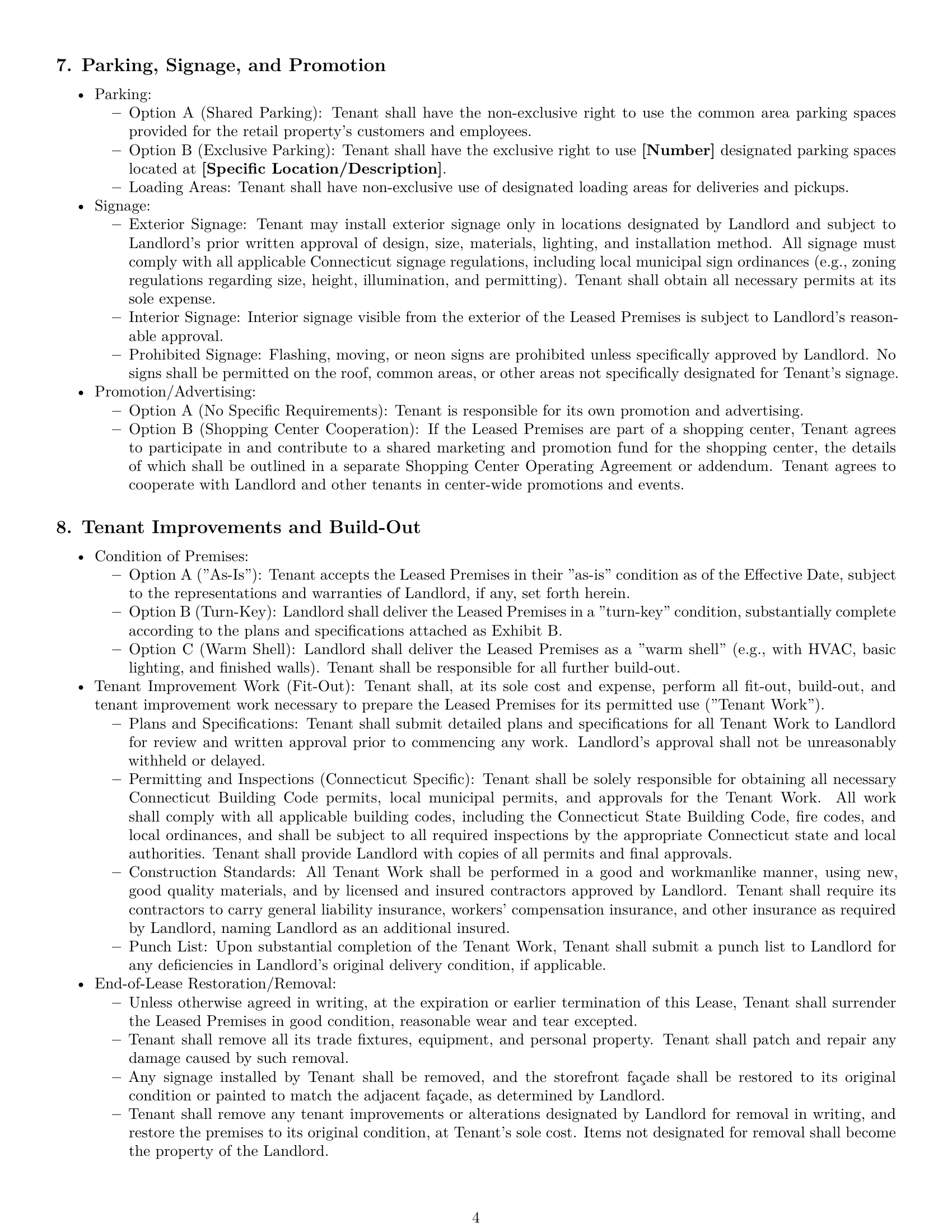 Preview page 4 of Pro Connecticut retail lease agreement template
