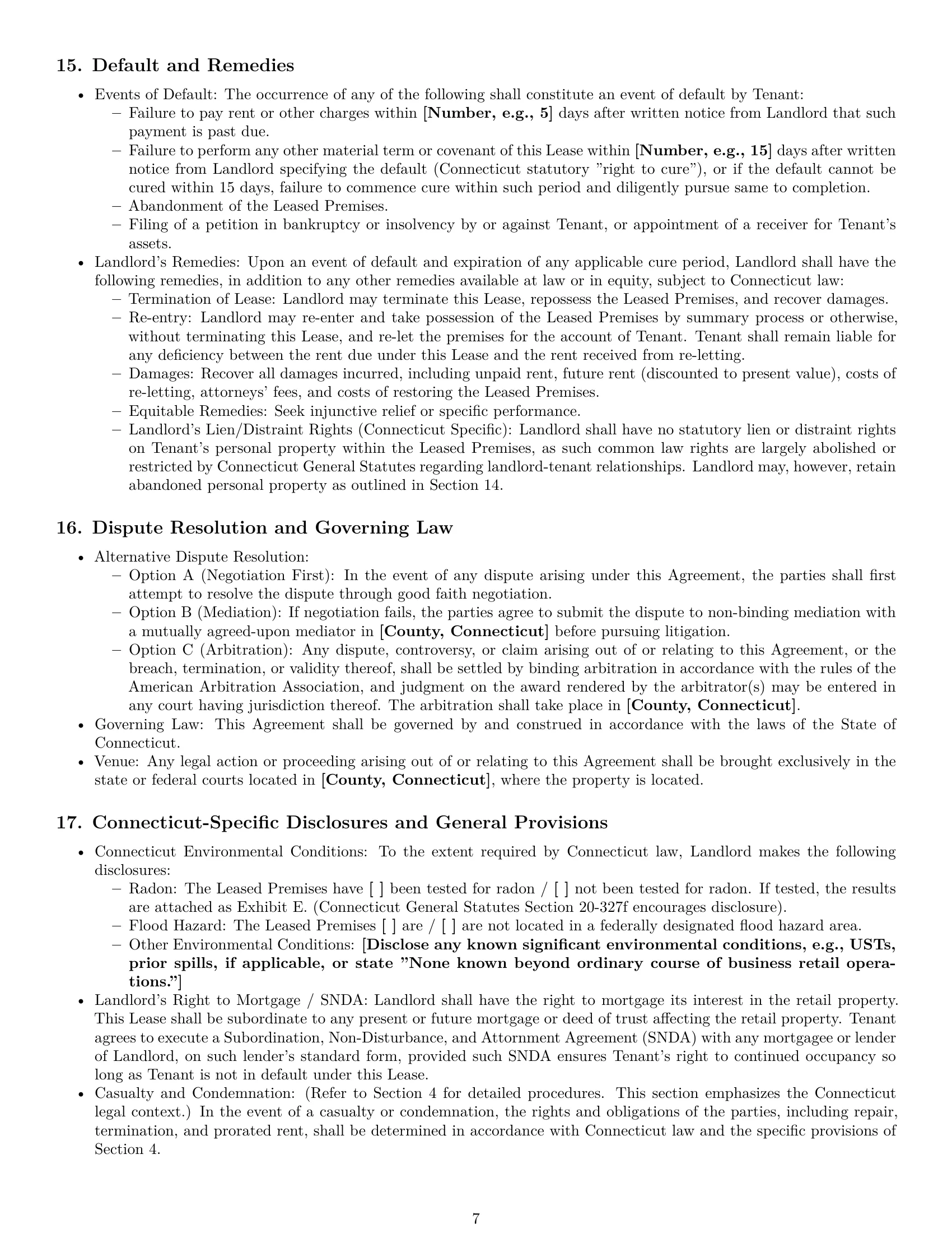 Preview page 7 of Pro Connecticut retail lease agreement template