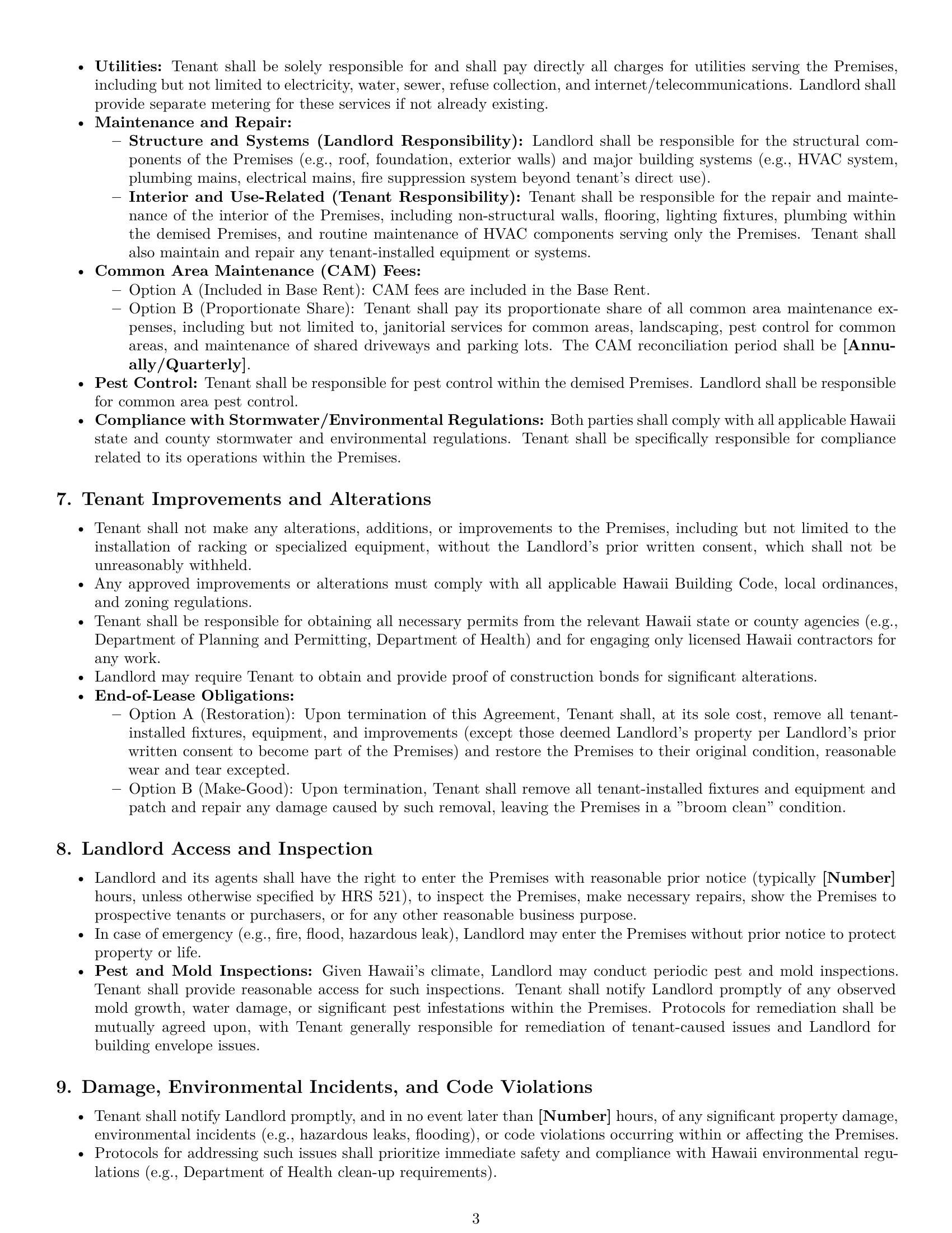 Preview page 3 of Pro Hawaii warehouse lease agreement template