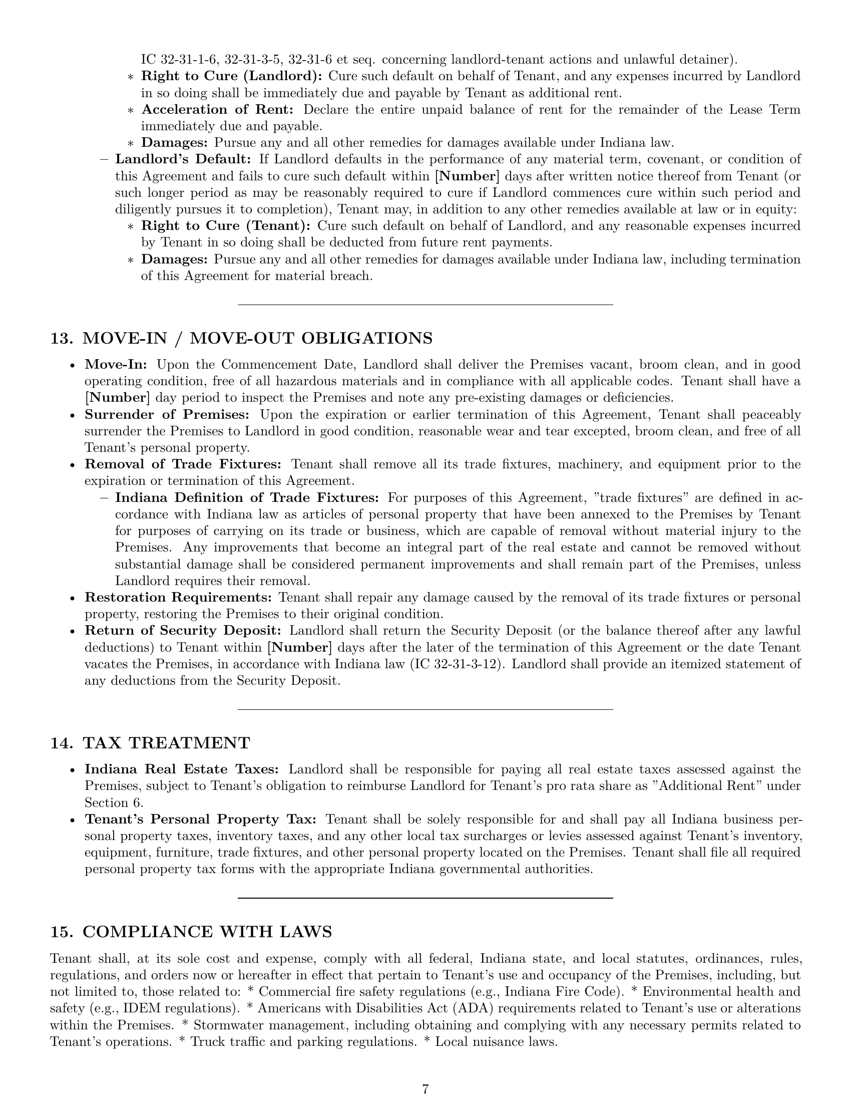 Preview page 7 of Pro Indiana warehouse lease agreement template