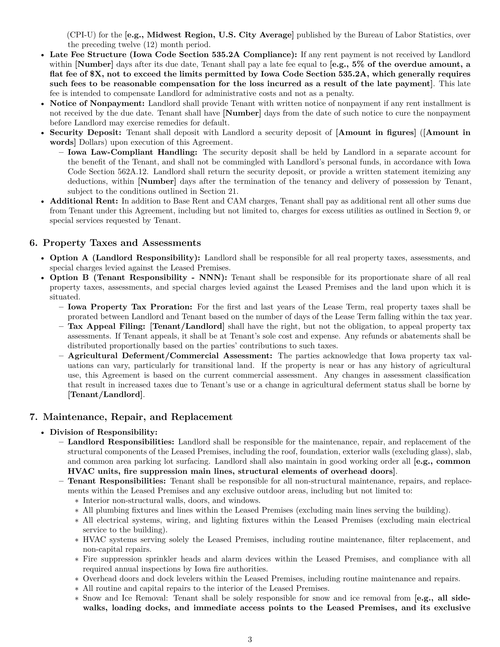Preview page 3 of Pro Iowa warehouse lease agreement template