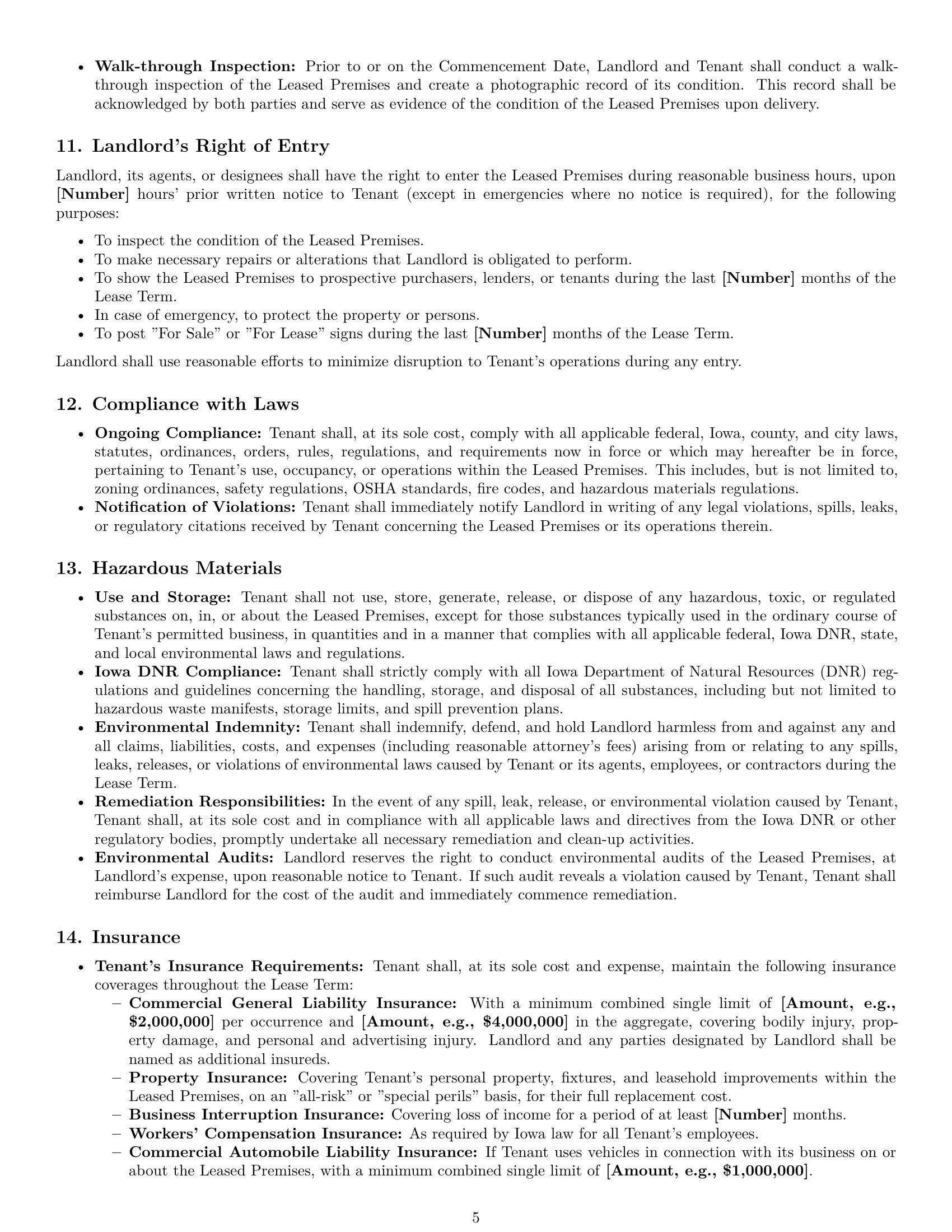 Preview page 5 of Pro Iowa warehouse lease agreement template
