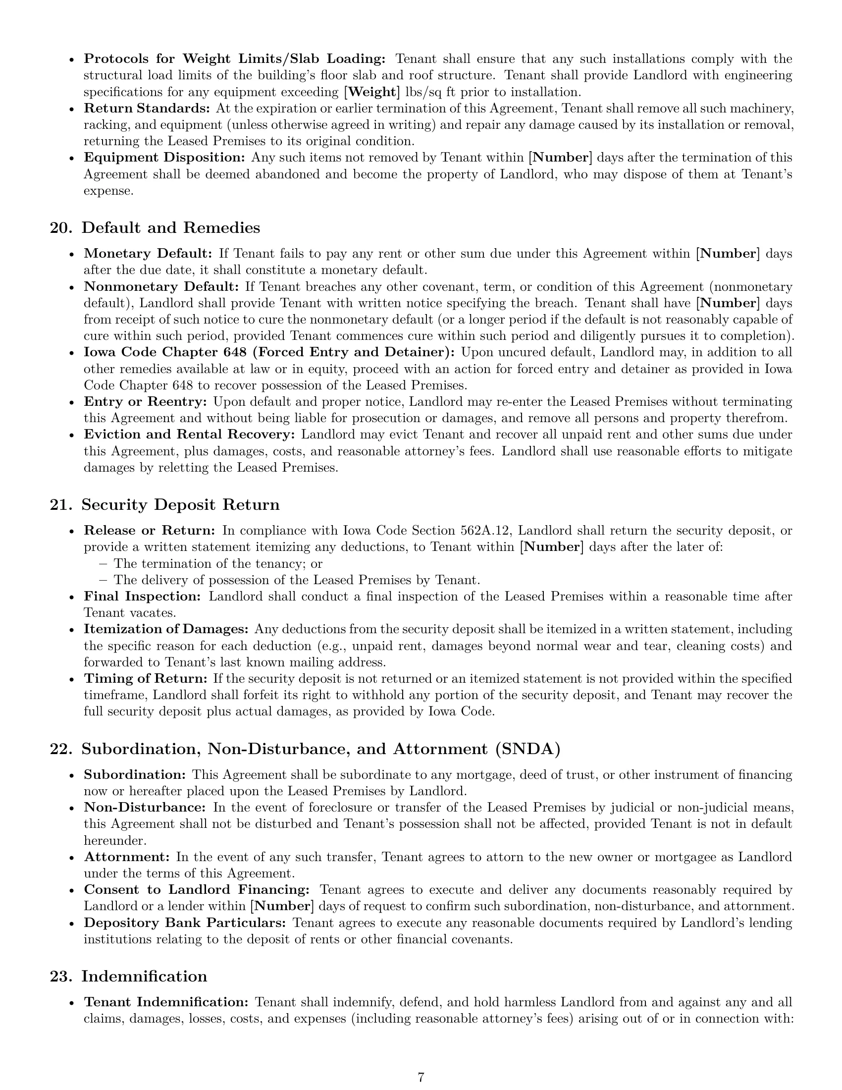 Preview page 7 of Pro Iowa warehouse lease agreement template