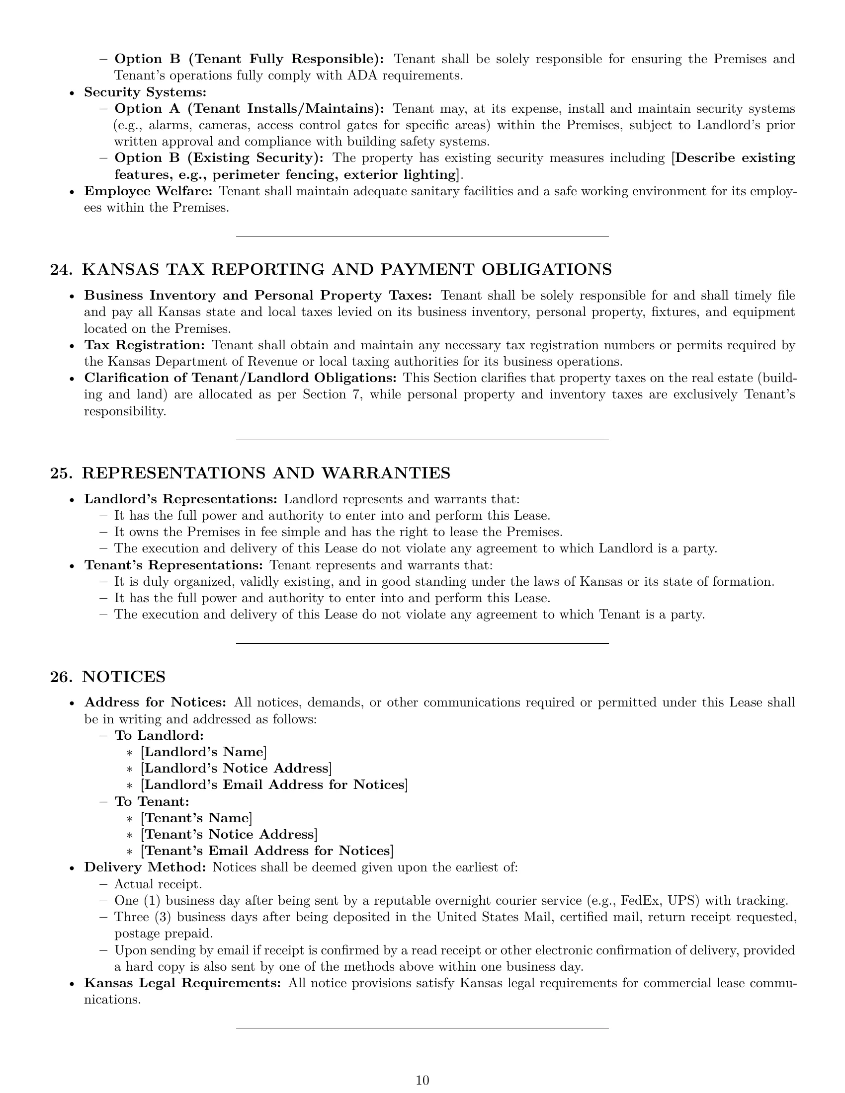 Preview page 10 of Pro Kansas warehouse lease agreement template
