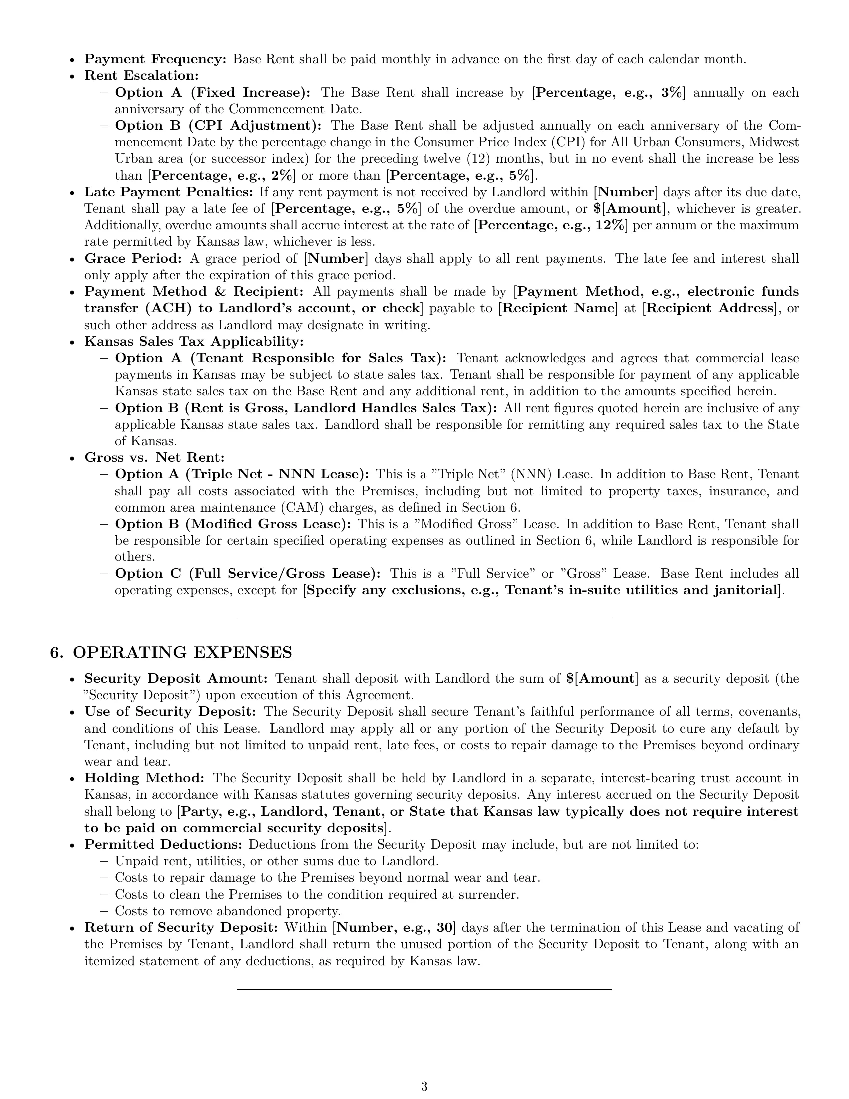 Preview page 3 of Pro Kansas warehouse lease agreement template