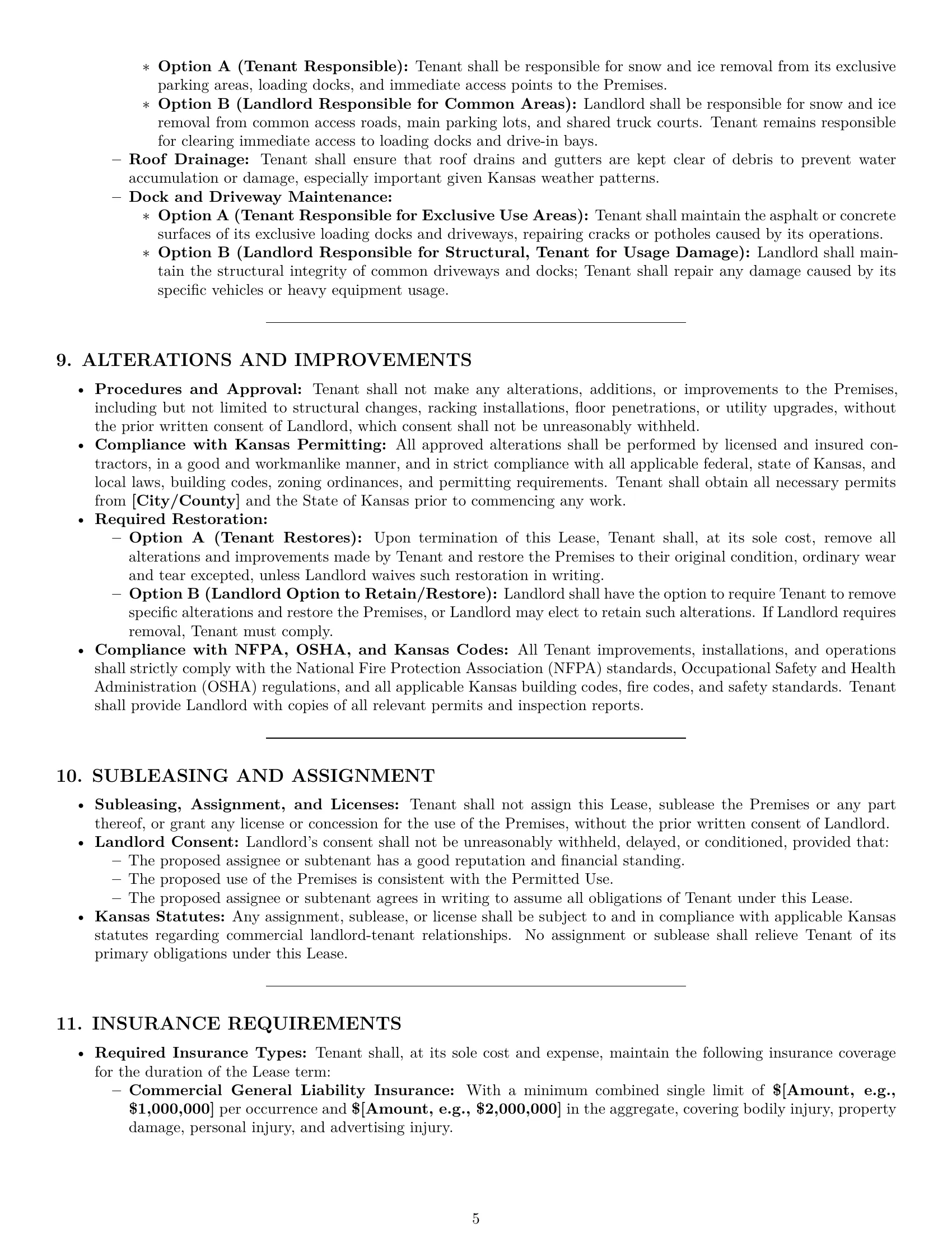 Preview page 5 of Pro Kansas warehouse lease agreement template