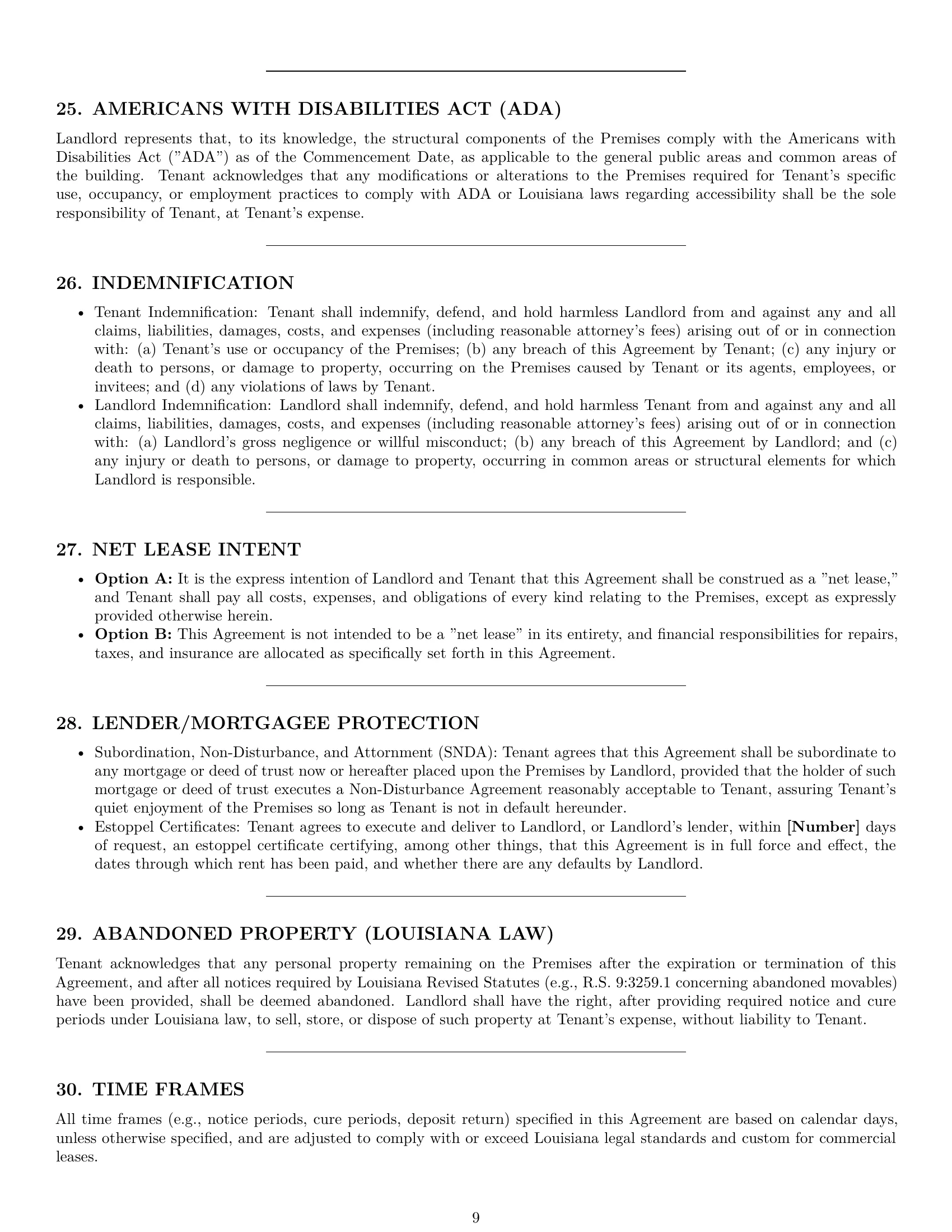 Preview page 9 of Pro Louisiana warehouse lease agreement template