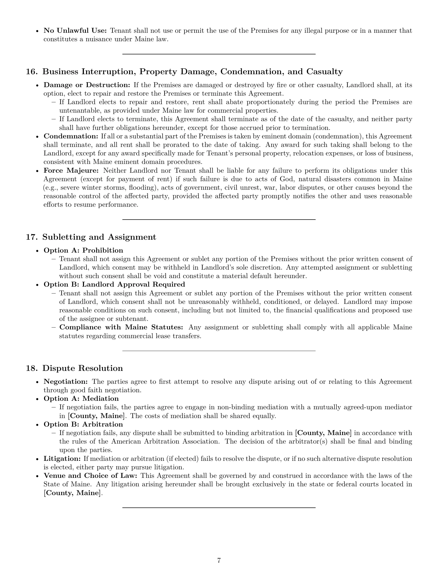 Preview page 7 of Pro Maine warehouse lease agreement template