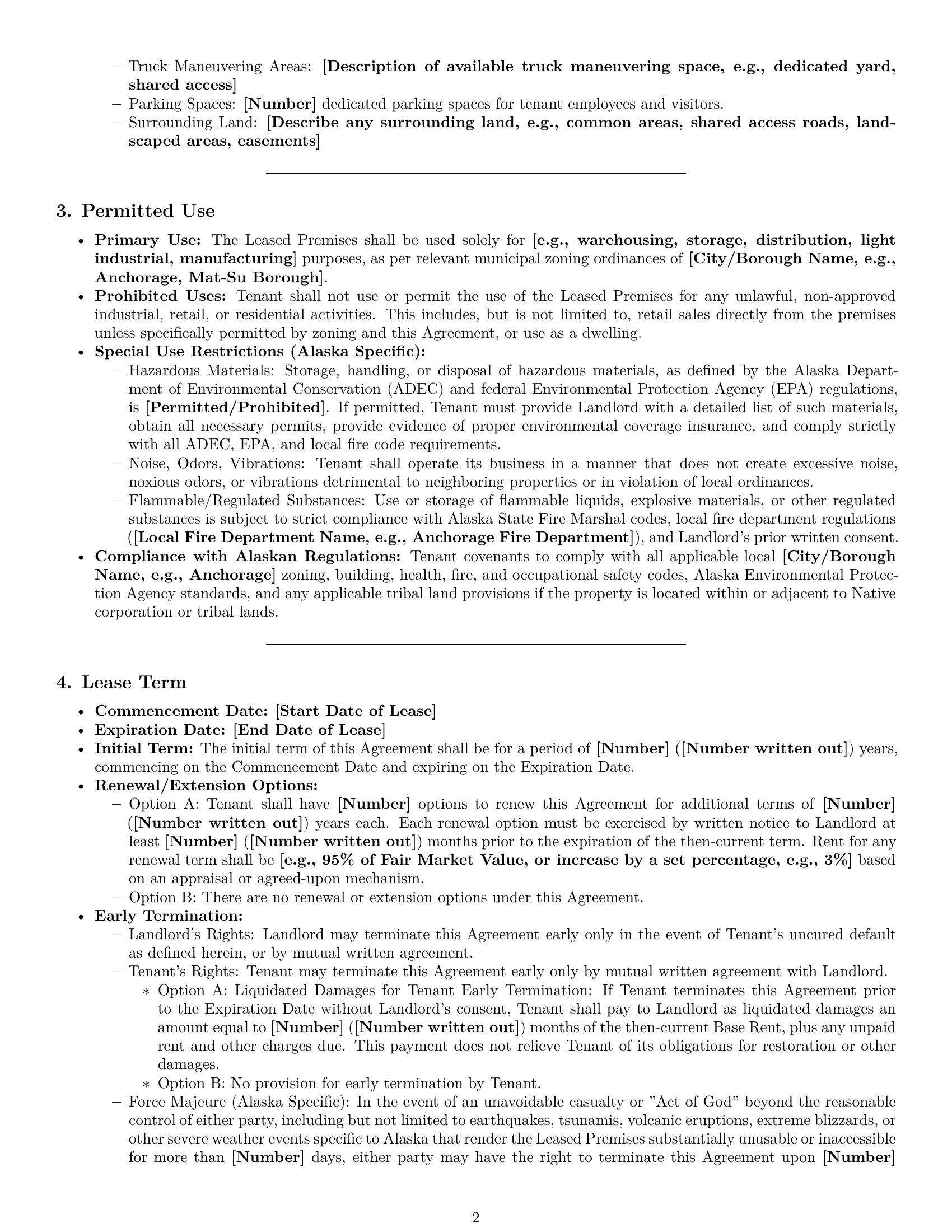 Preview page 2 of Pro Alaska warehouse lease agreement template