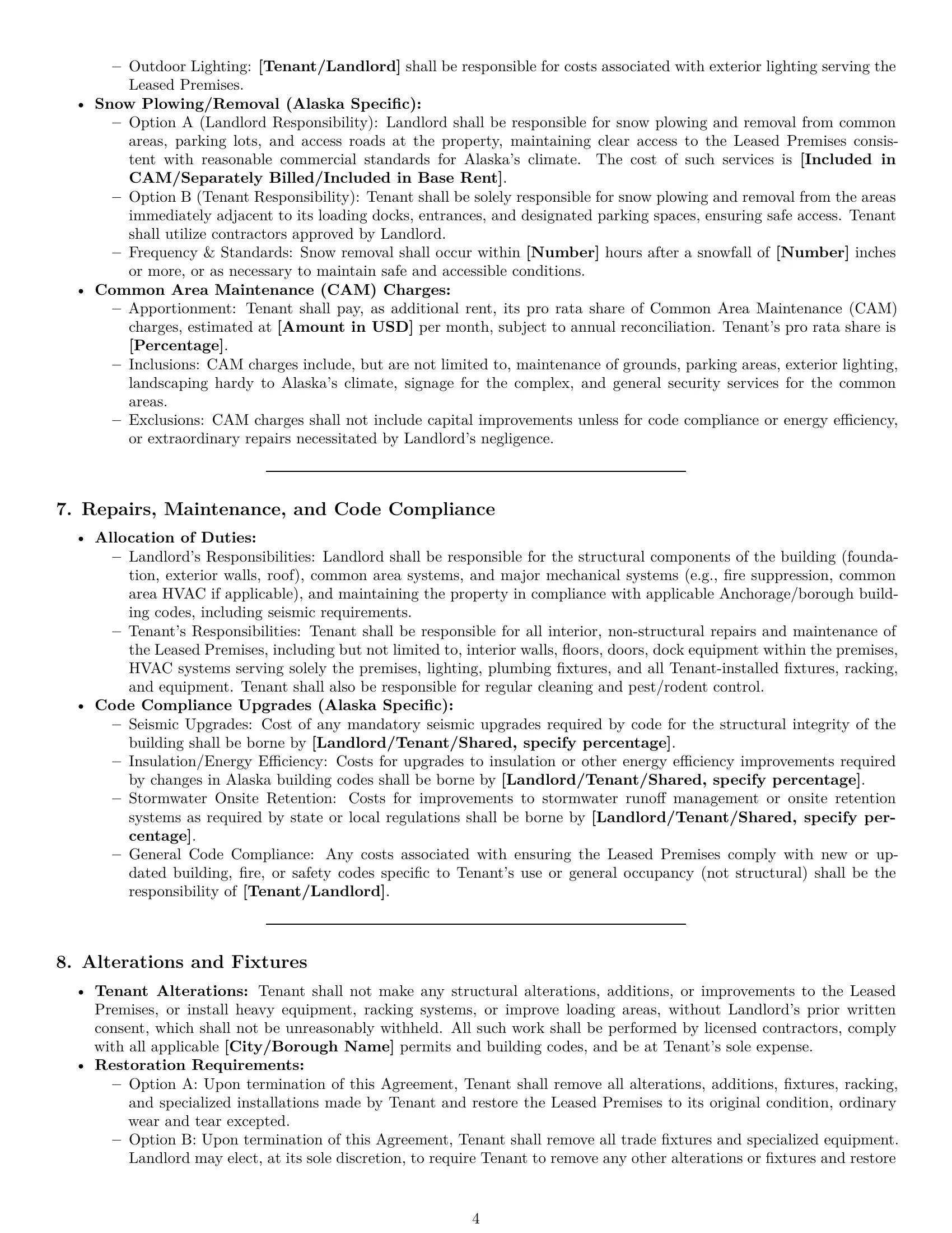 Preview page 4 of Pro Alaska warehouse lease agreement template