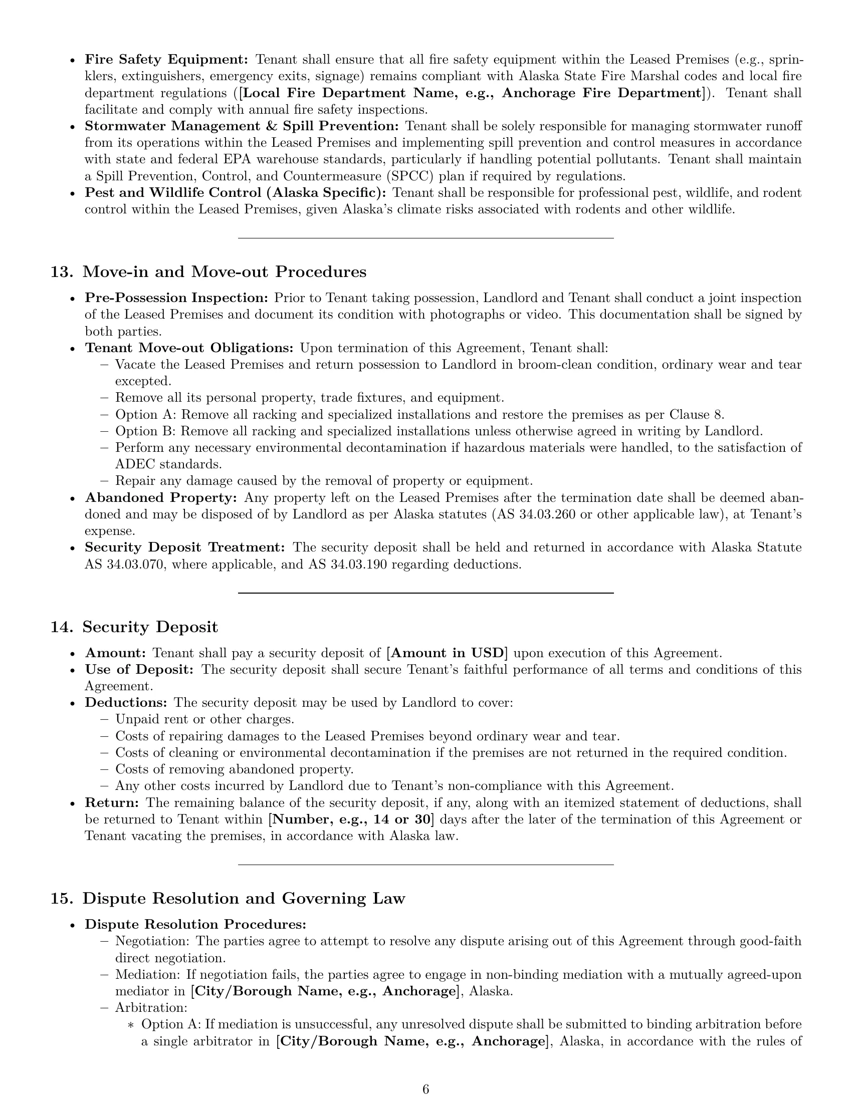 Preview page 6 of Pro Alaska warehouse lease agreement template