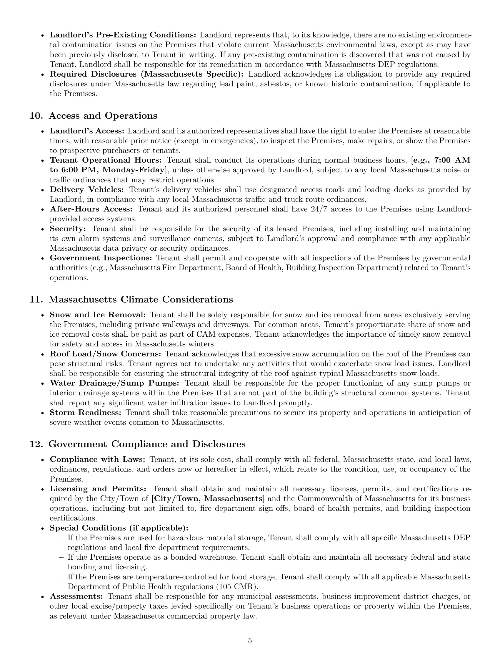 Preview page 5 of Pro Massachusetts warehouse lease agreement template