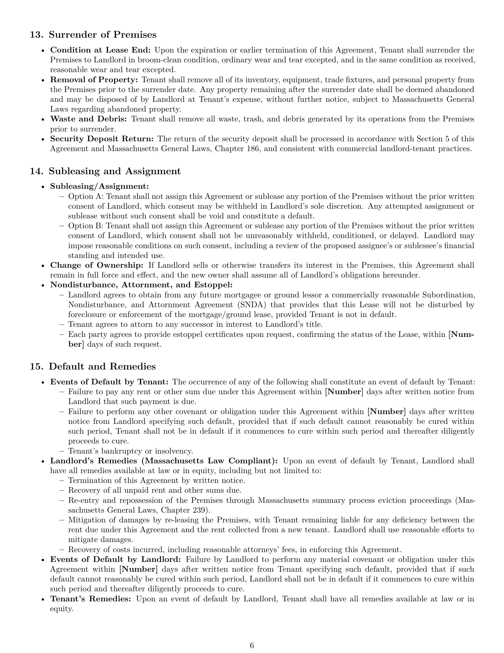 Preview page 6 of Pro Massachusetts warehouse lease agreement template