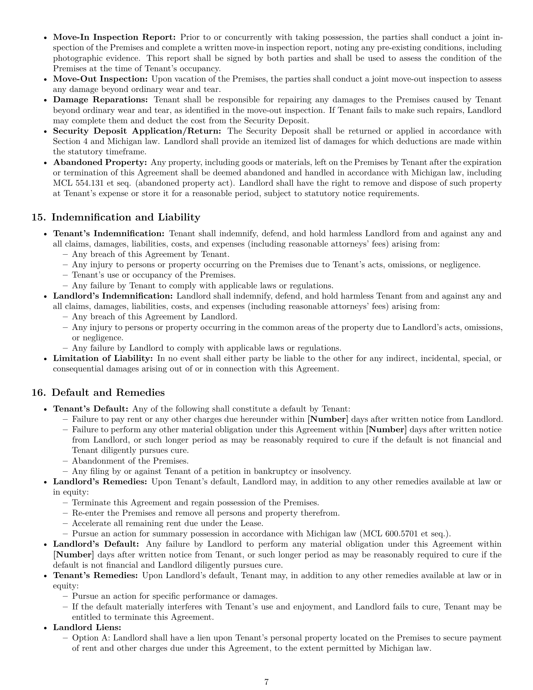 Preview page 7 of Pro Michigan warehouse lease agreement template