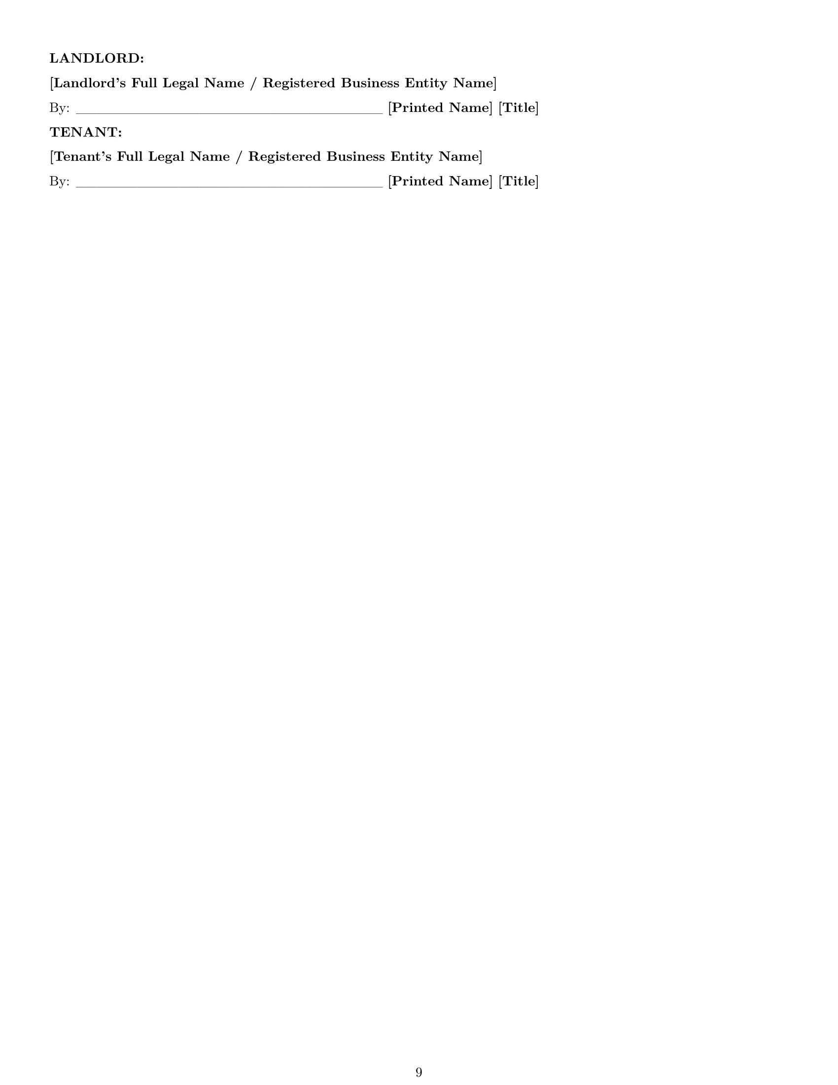 Preview page 9 of Pro Michigan warehouse lease agreement template