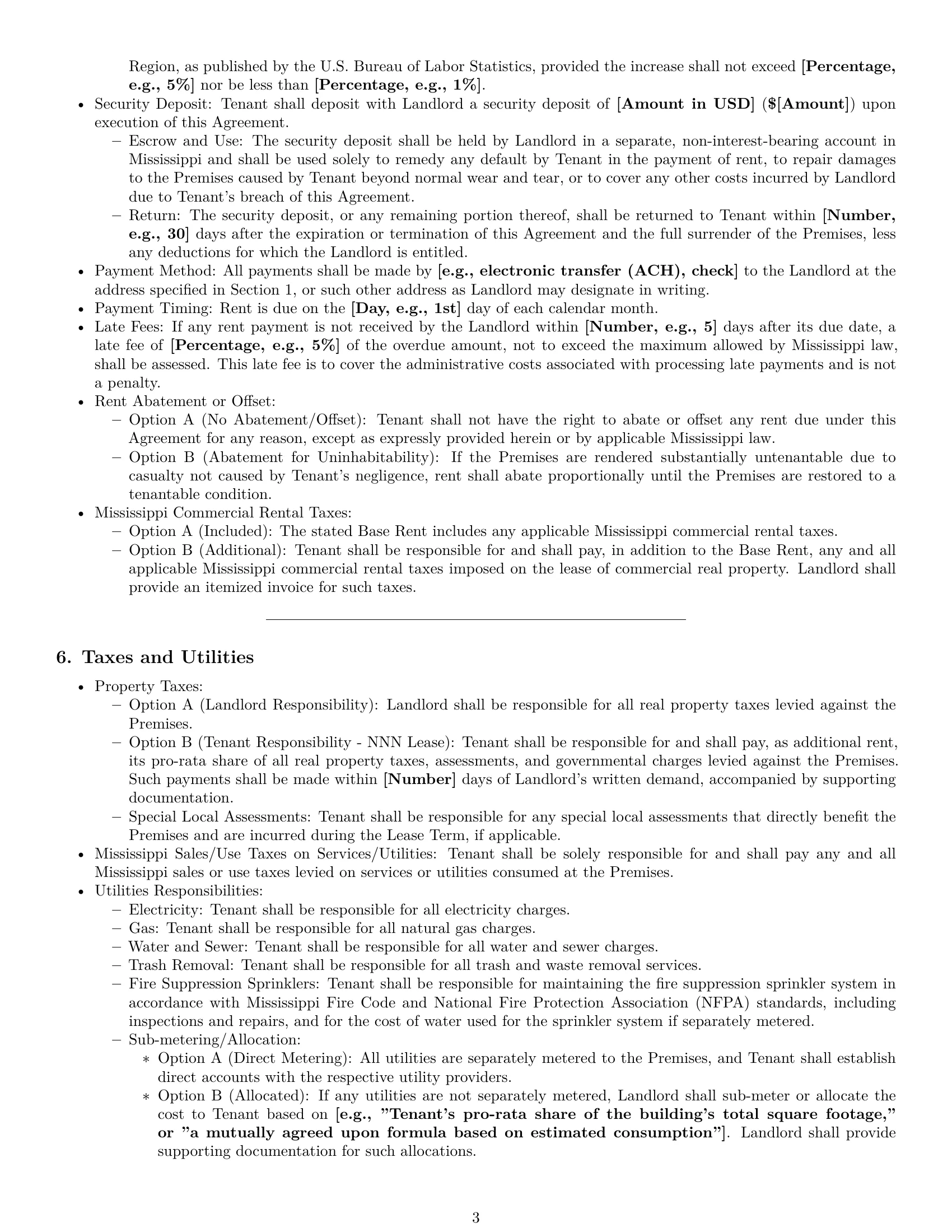 Preview page 3 of Pro Mississippi warehouse lease agreement template