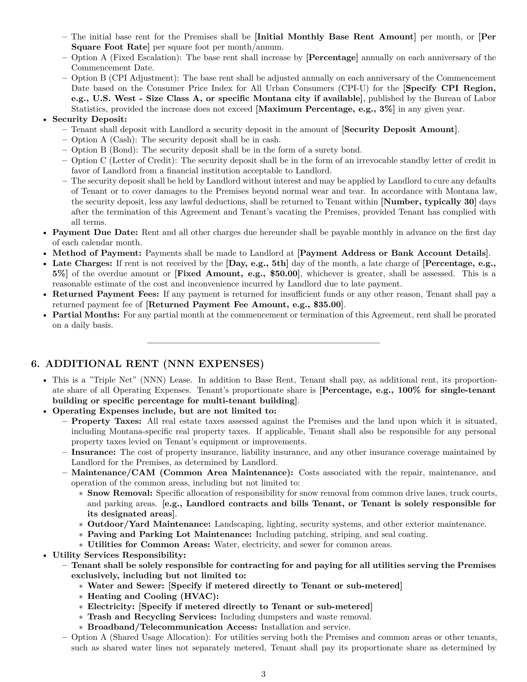 Preview page 3 of Pro Montana warehouse lease agreement template