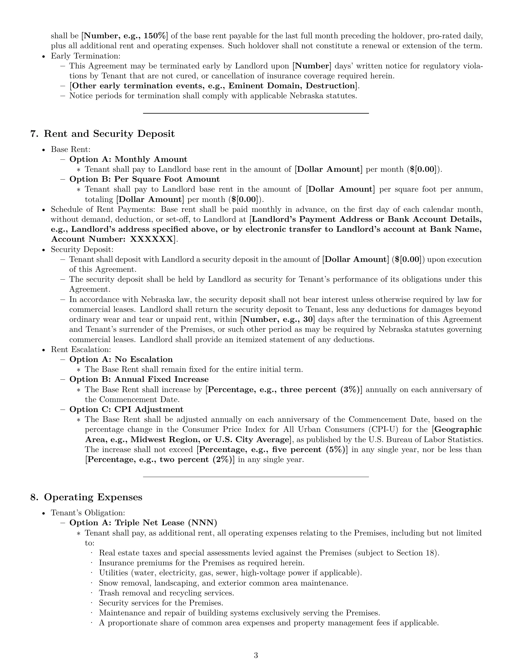 Preview page 3 of Pro Nebraska warehouse lease agreement template