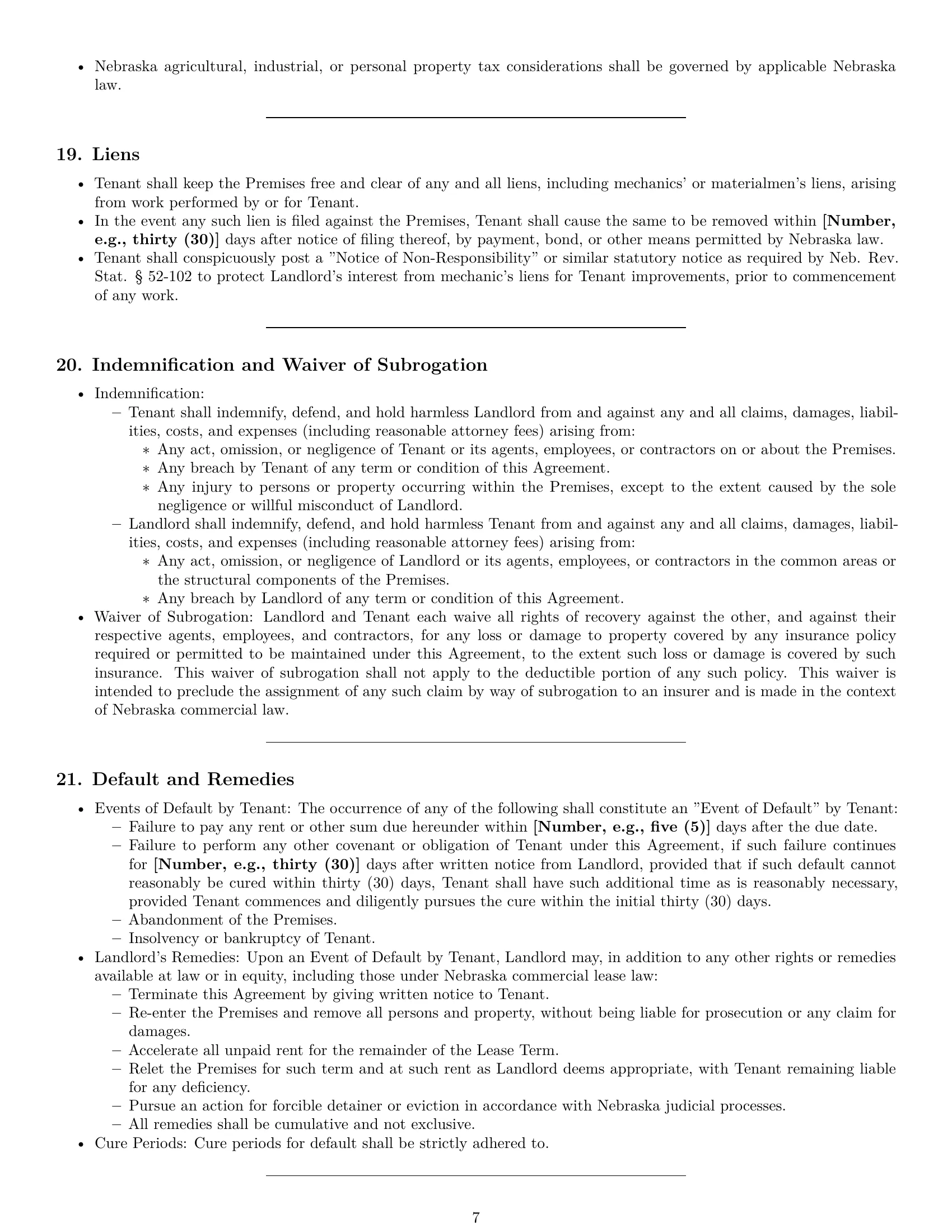 Preview page 7 of Pro Nebraska warehouse lease agreement template