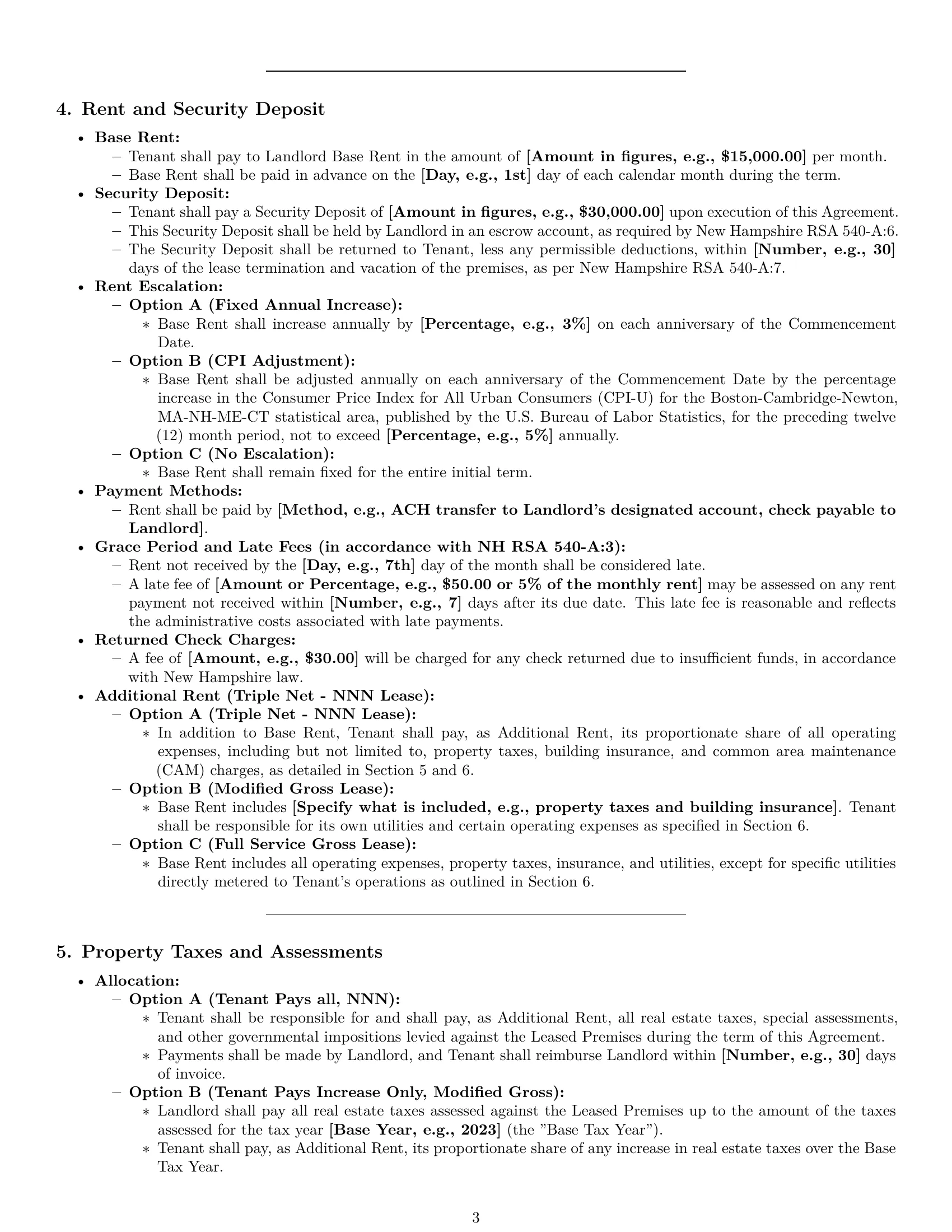 Preview page 3 of Pro New Hampshire warehouse lease agreement template