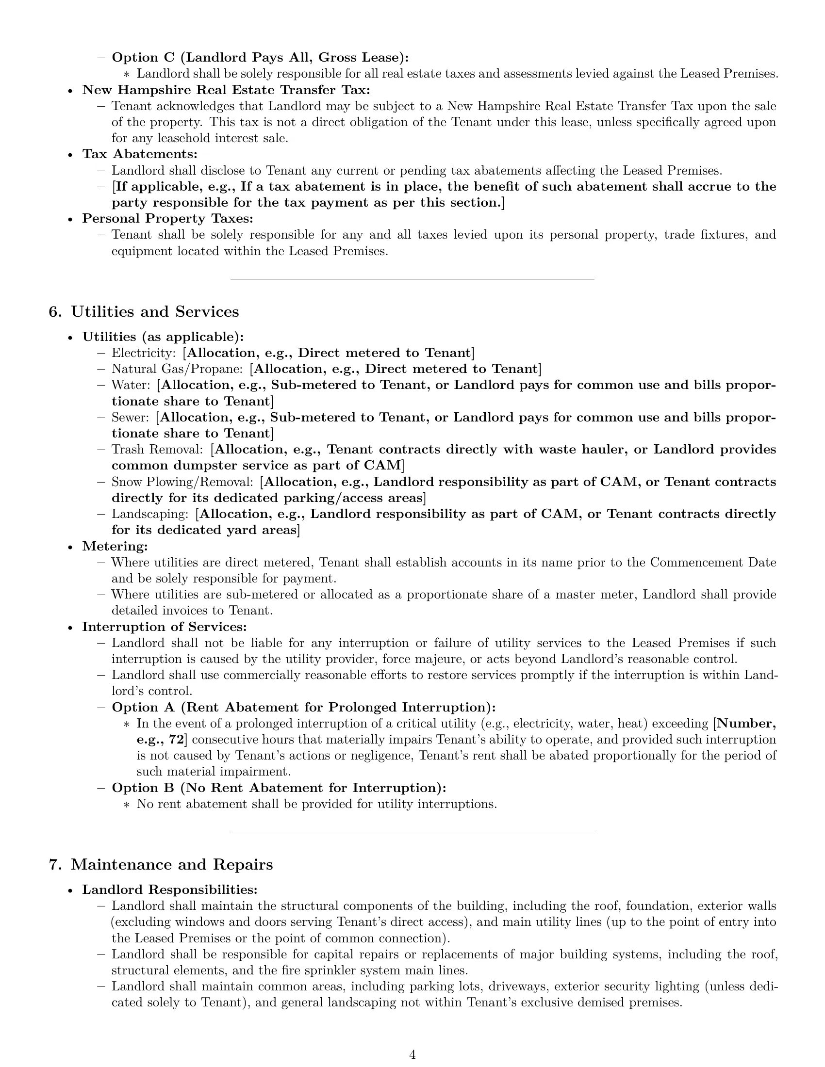Preview page 4 of Pro New Hampshire warehouse lease agreement template