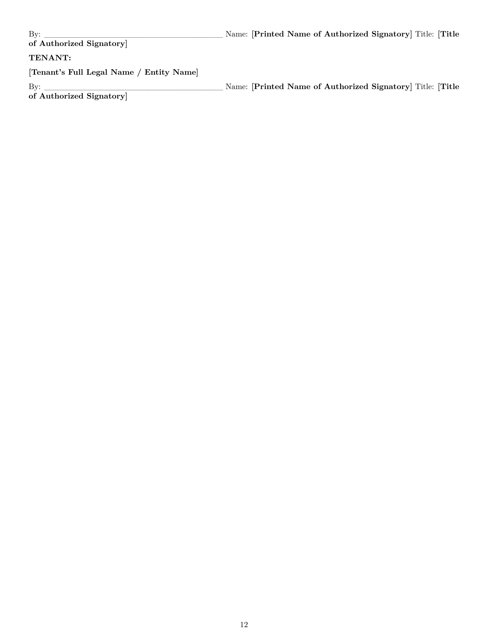 Preview page 12 of Pro Arizona warehouse lease agreement template