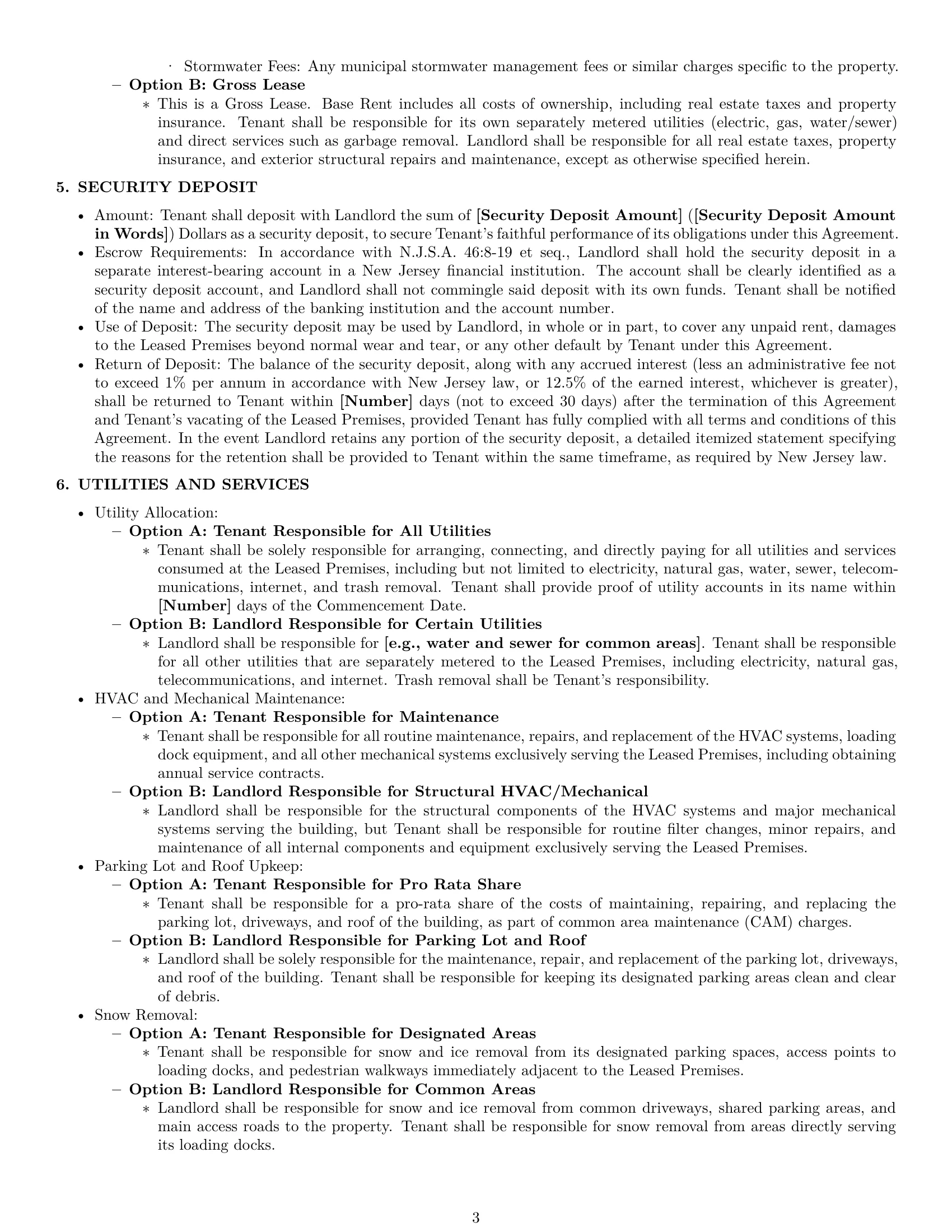 Preview page 3 of Pro New Jersey warehouse lease agreement template