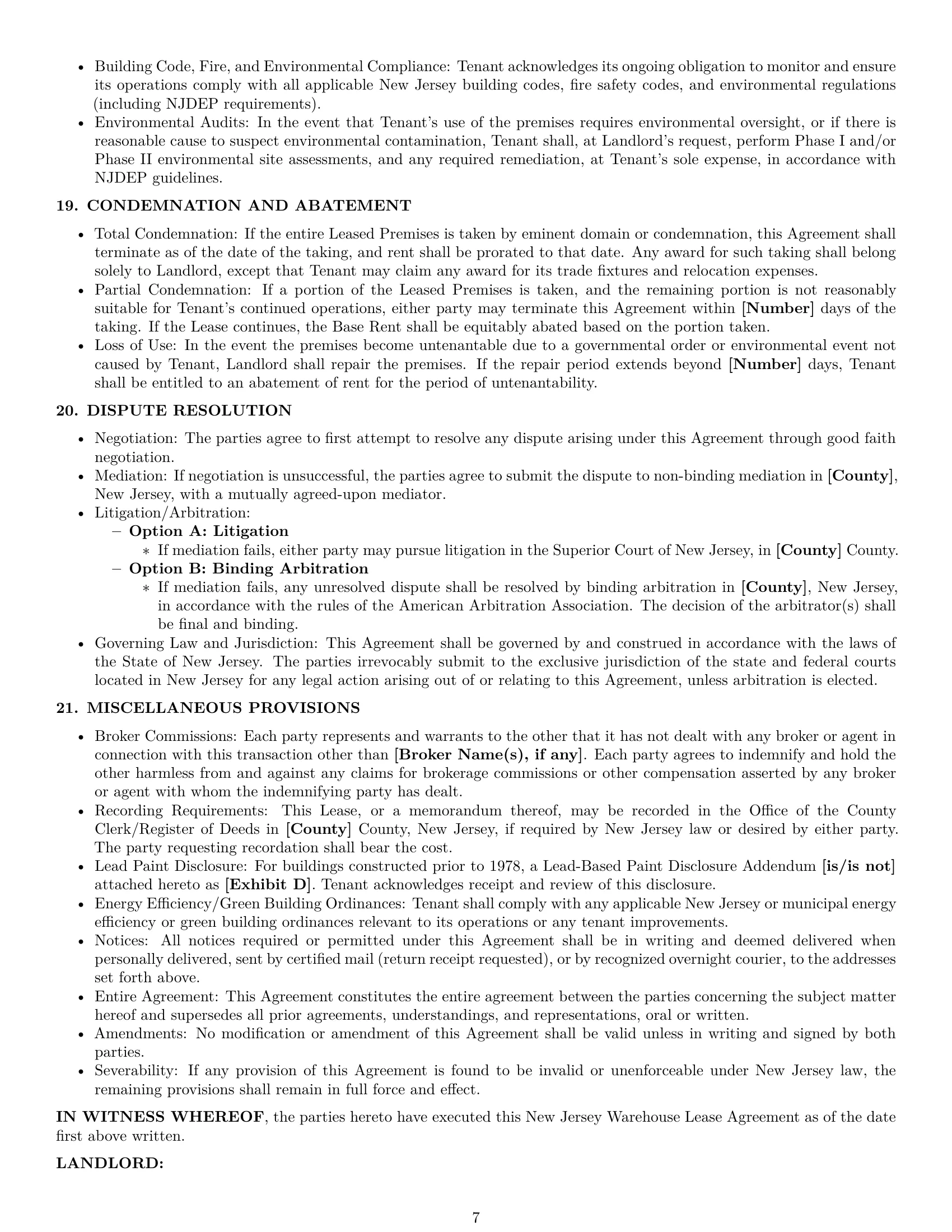 Preview page 7 of Pro New Jersey warehouse lease agreement template