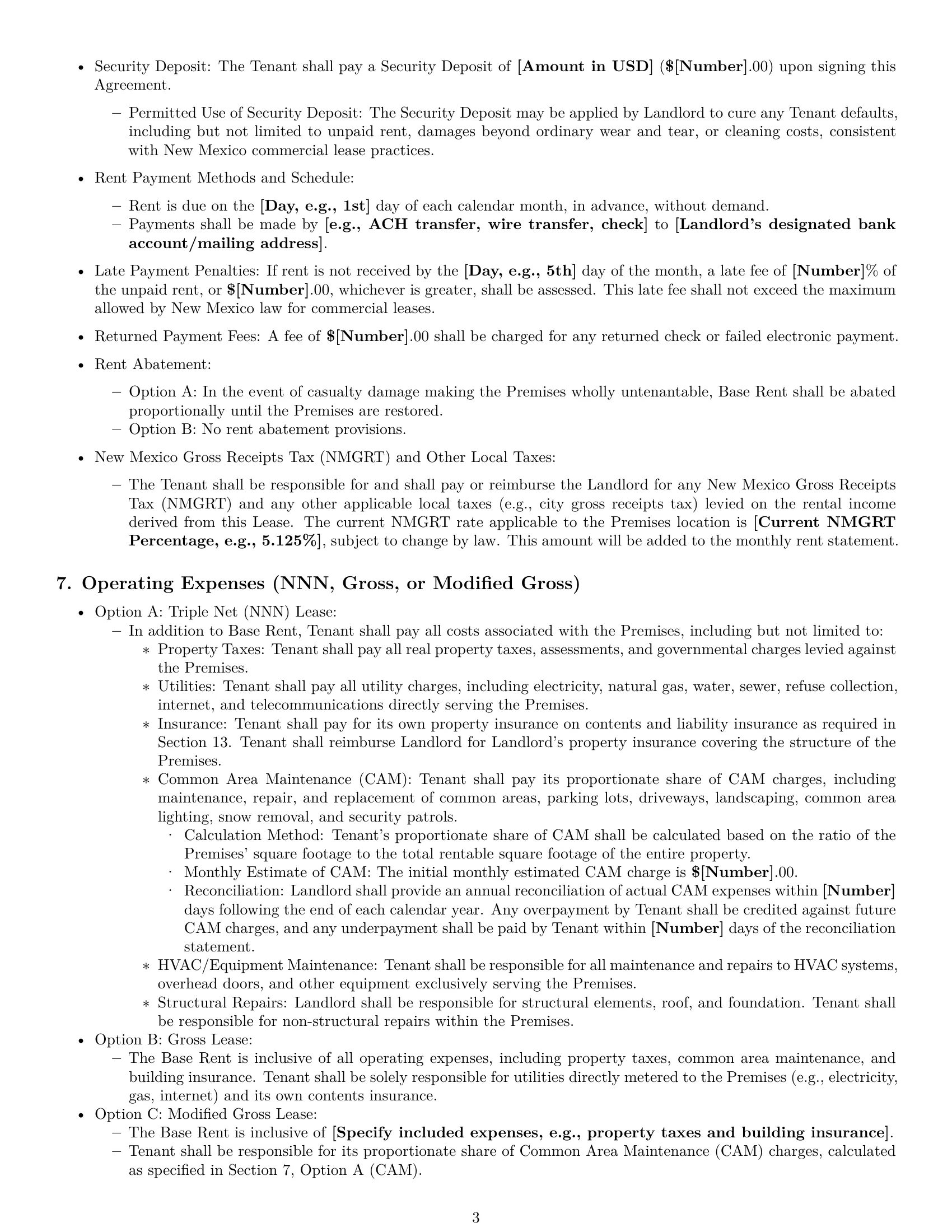 Preview page 3 of Pro New Mexico warehouse lease agreement template