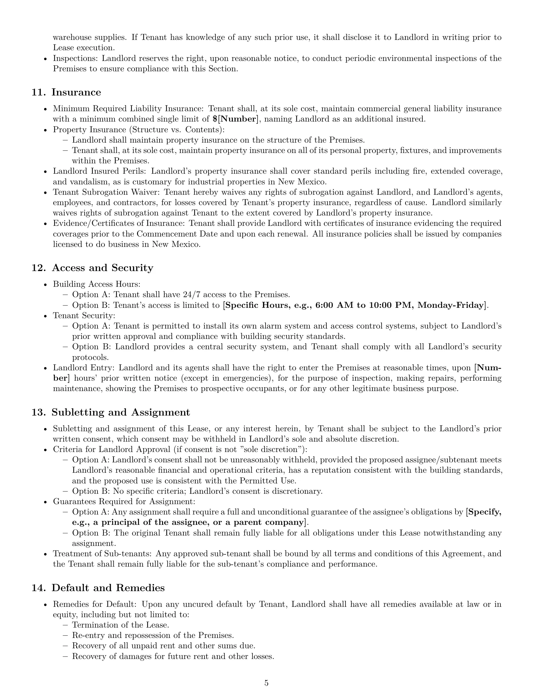 Preview page 5 of Pro New Mexico warehouse lease agreement template