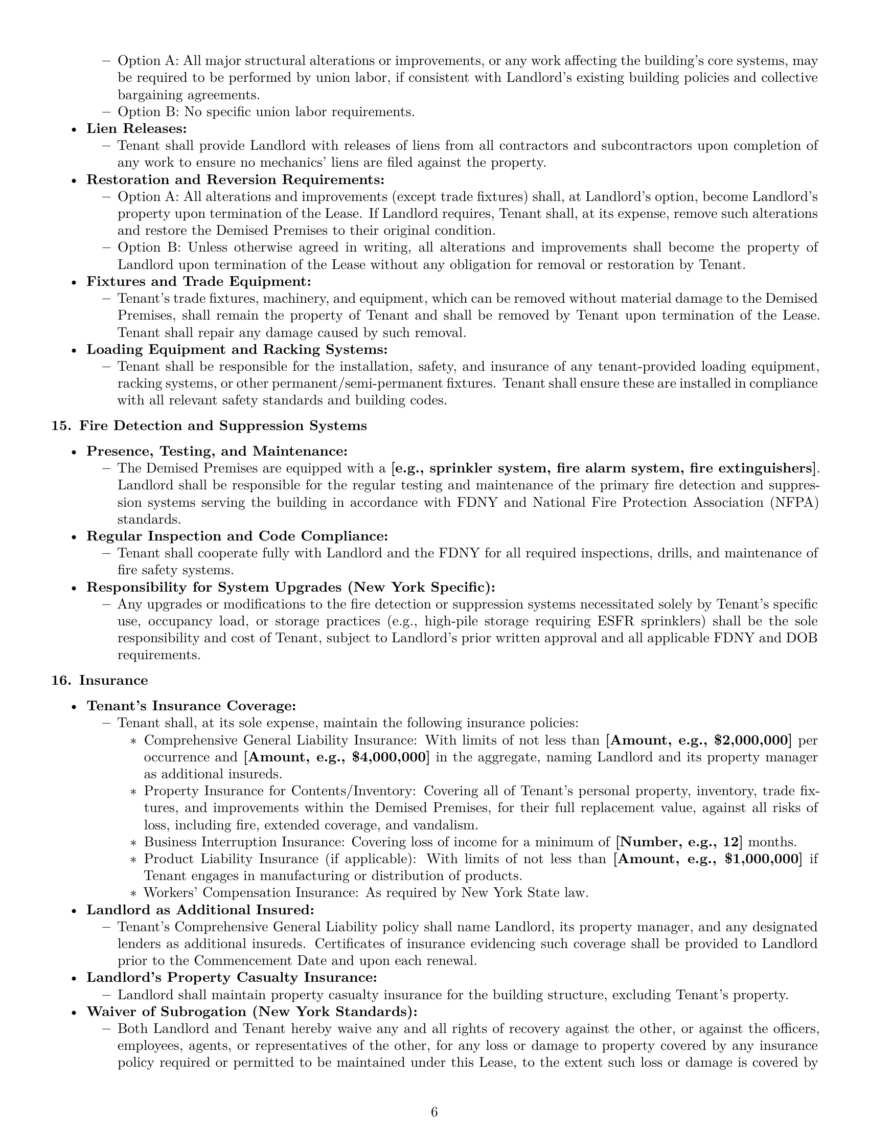 Preview page 6 of Pro New York warehouse lease agreement template