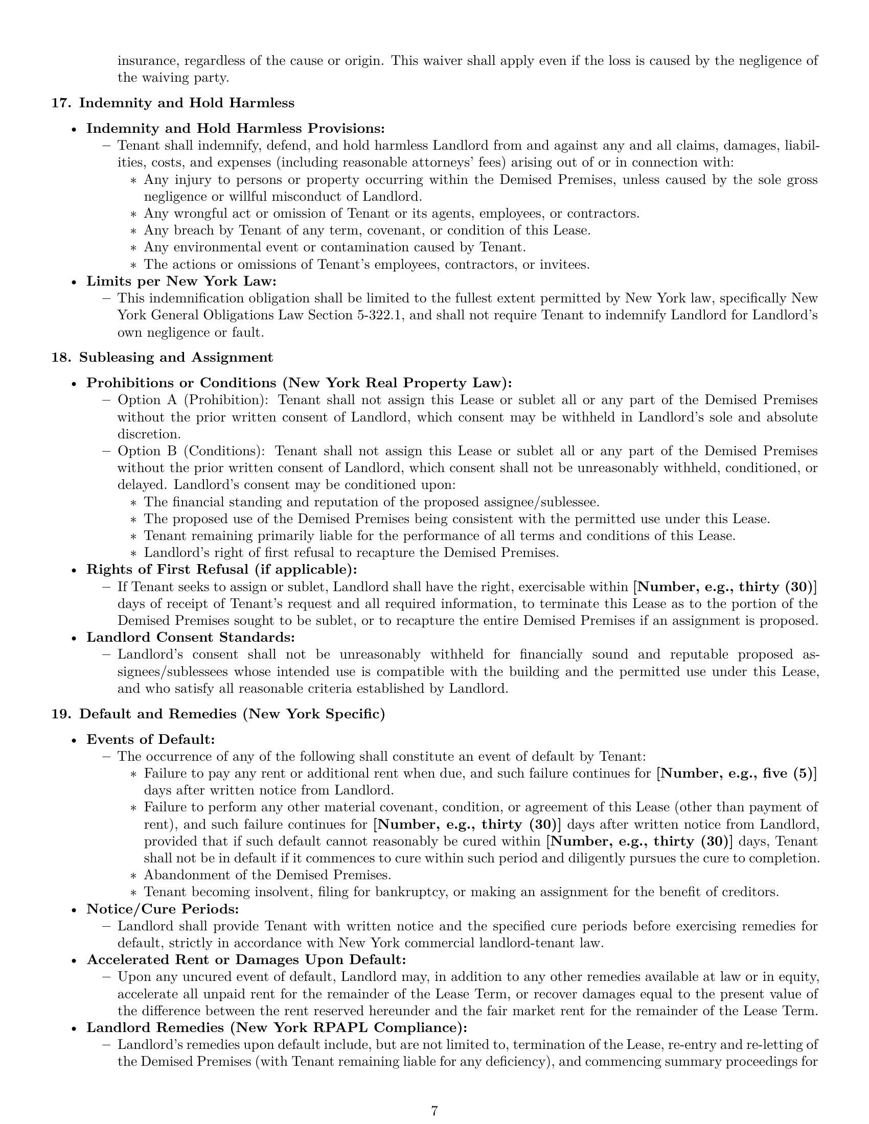 Preview page 7 of Pro New York warehouse lease agreement template