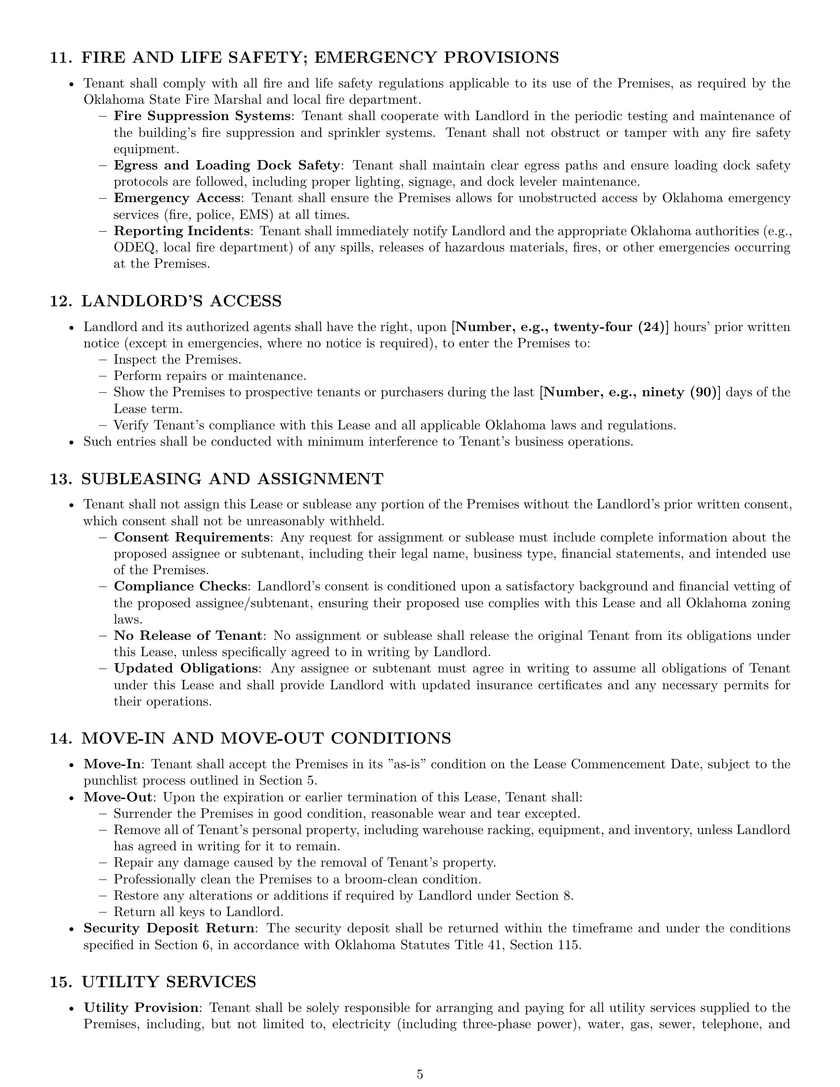 Preview page 5 of Pro Oklahoma warehouse lease agreement template