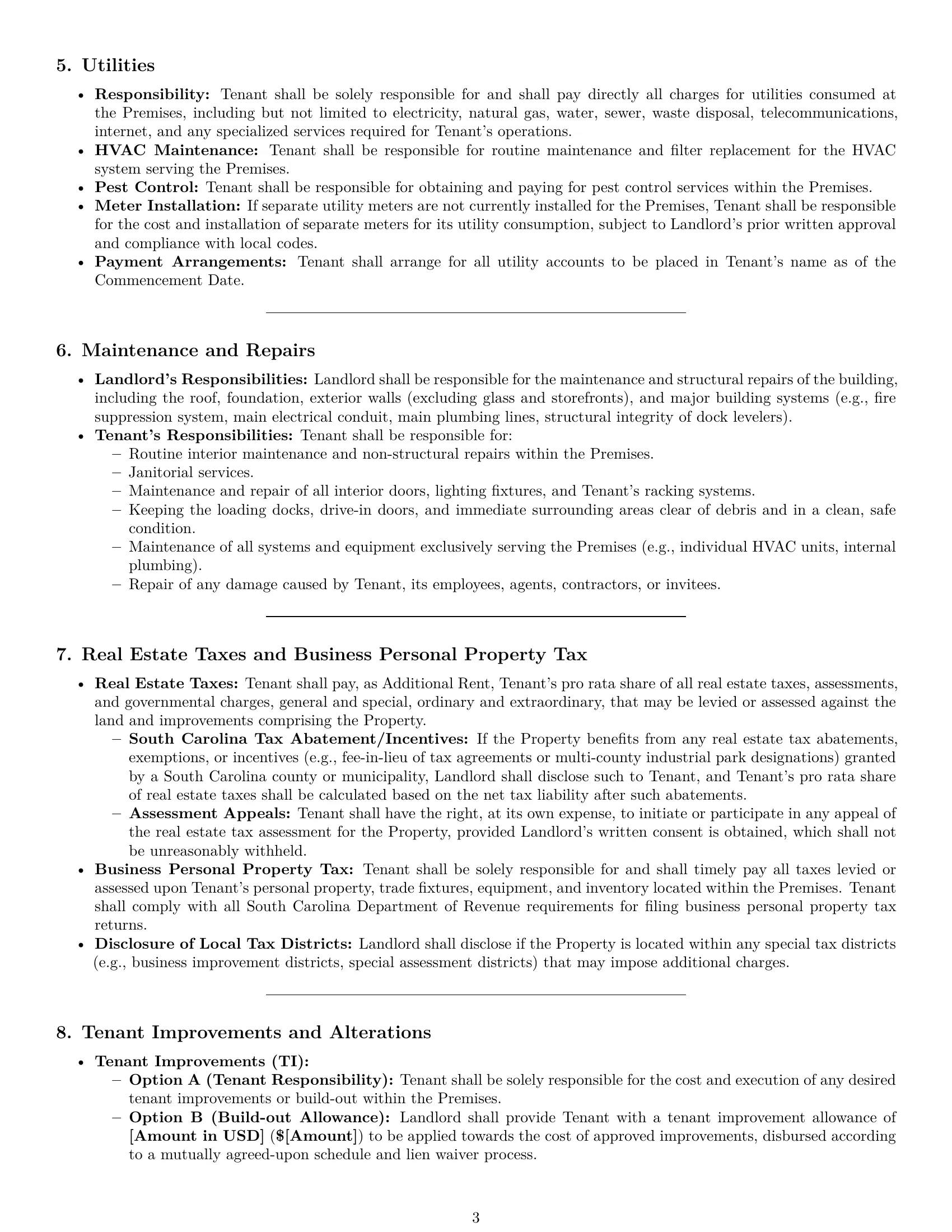 Preview page 3 of Pro South Carolina warehouse lease agreement template