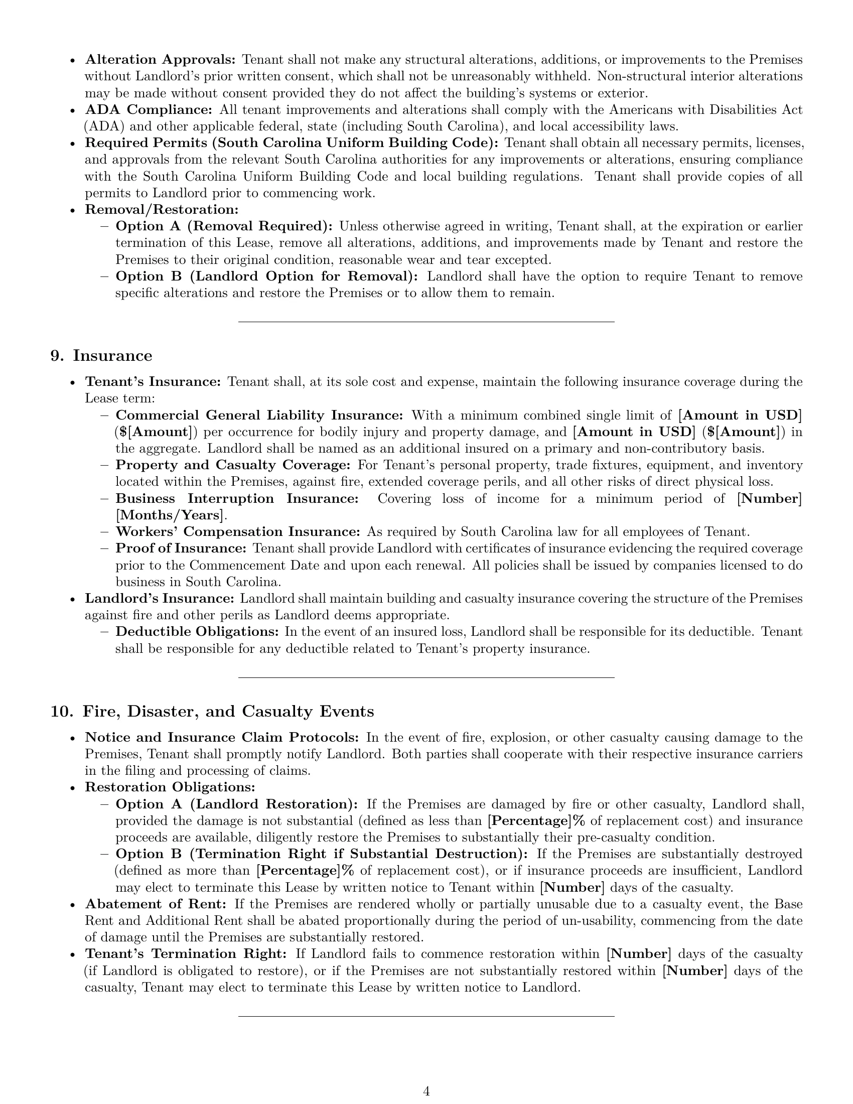 Preview page 4 of Pro South Carolina warehouse lease agreement template