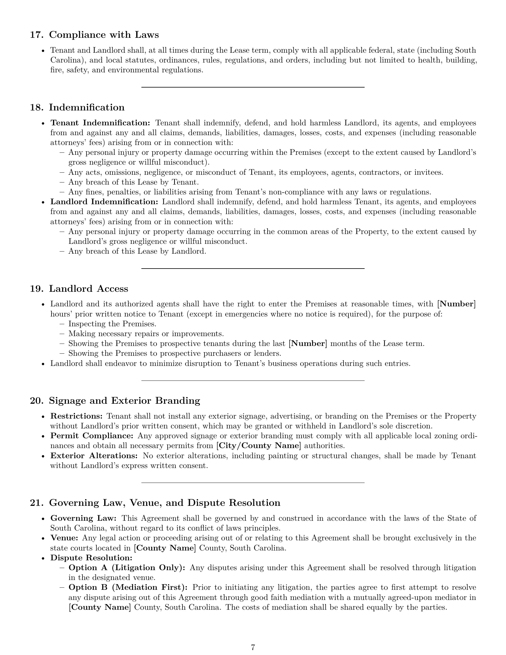 Preview page 7 of Pro South Carolina warehouse lease agreement template
