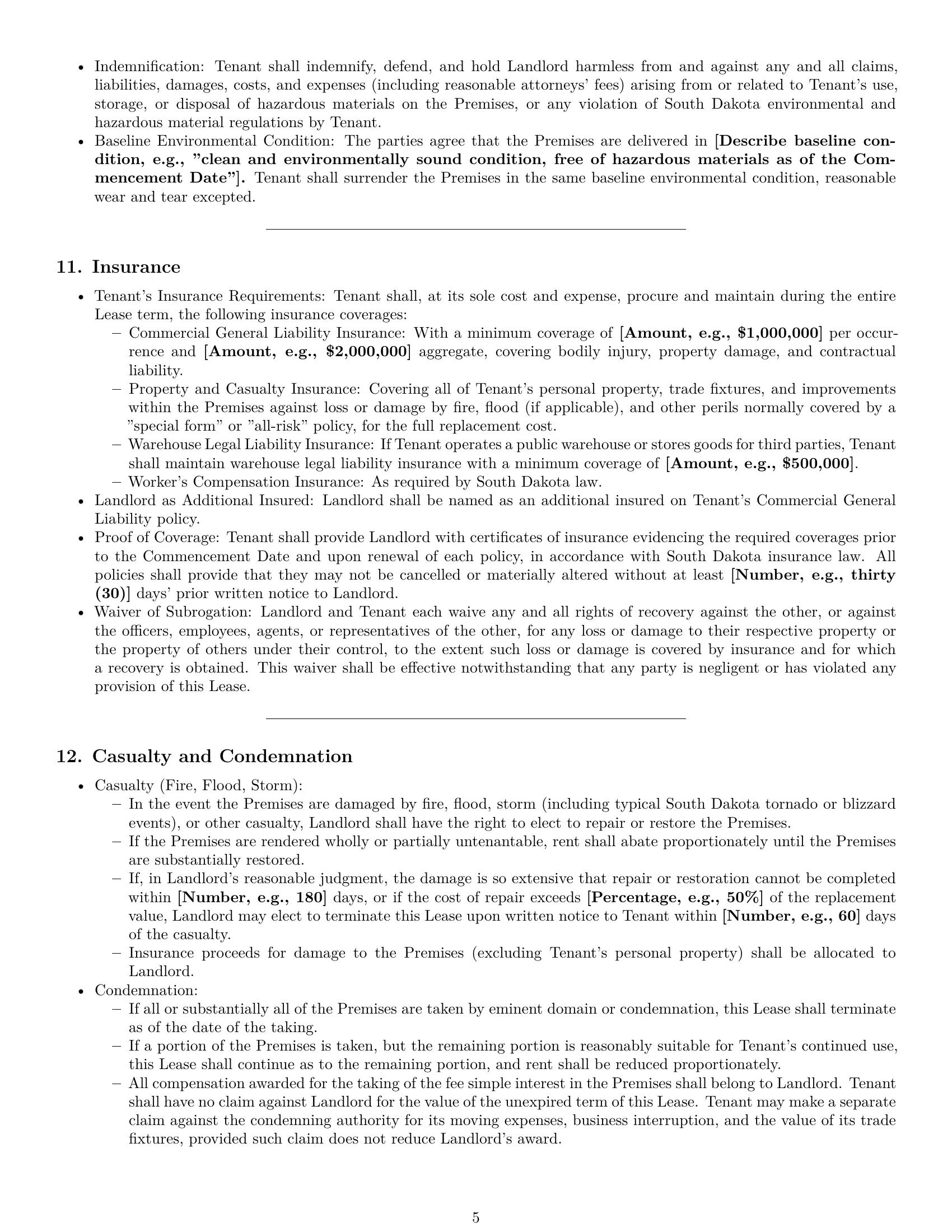 Preview page 5 of Pro South Dakota warehouse lease agreement template
