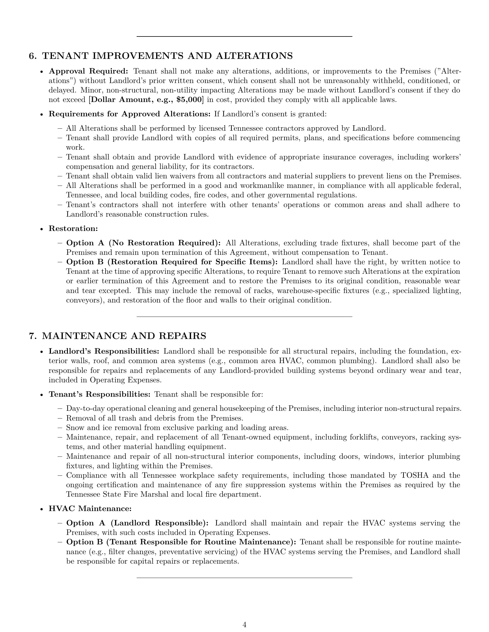 Preview page 4 of Pro Tennessee warehouse lease agreement template