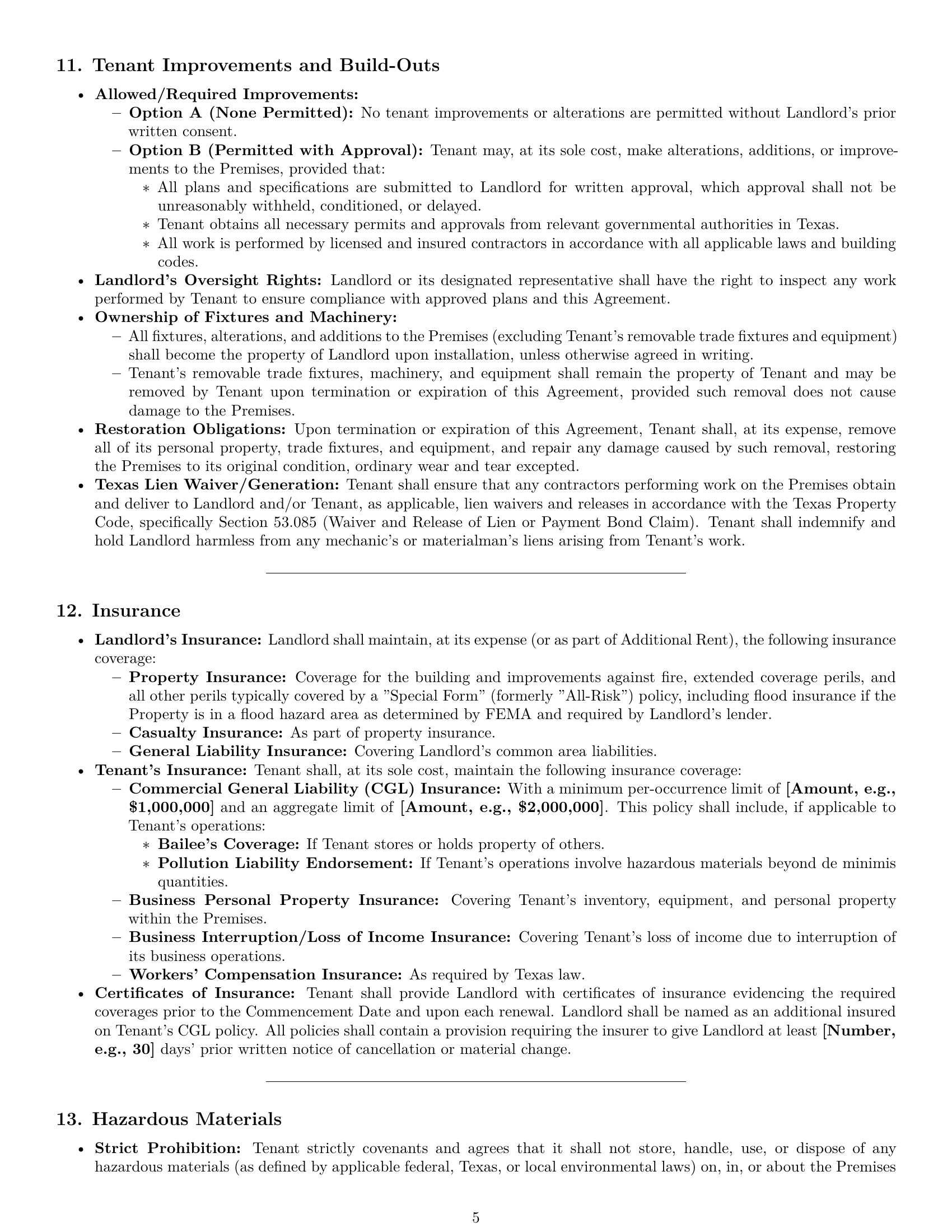 Preview page 5 of Pro Texas warehouse lease agreement template