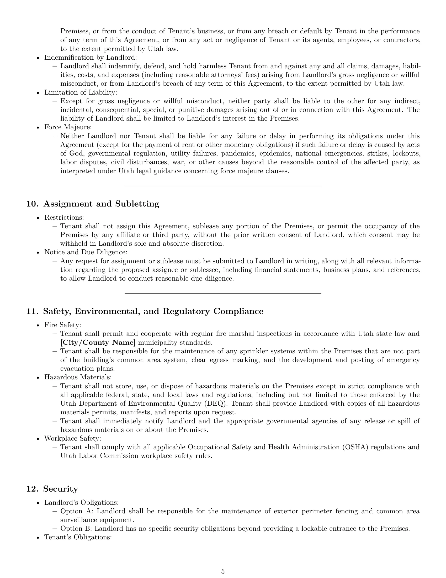 Preview page 5 of Pro Utah warehouse lease agreement template
