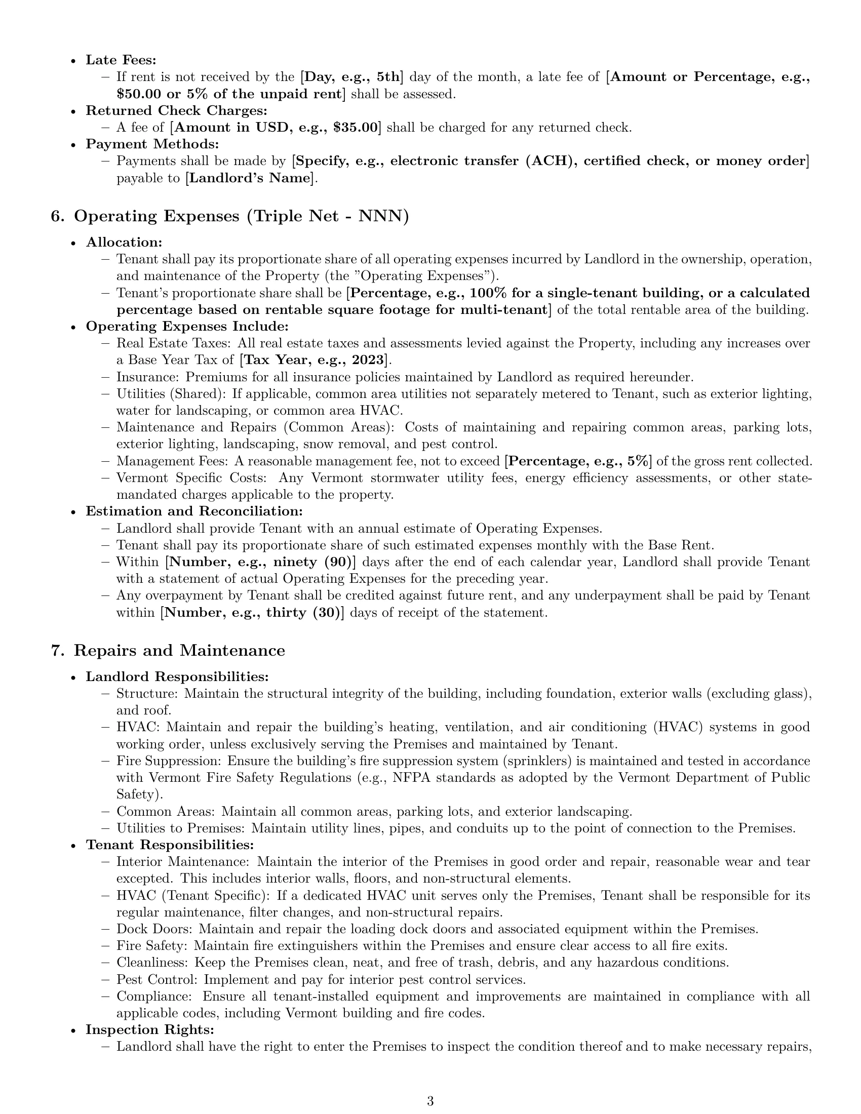 Preview page 3 of Pro Vermont warehouse lease agreement template