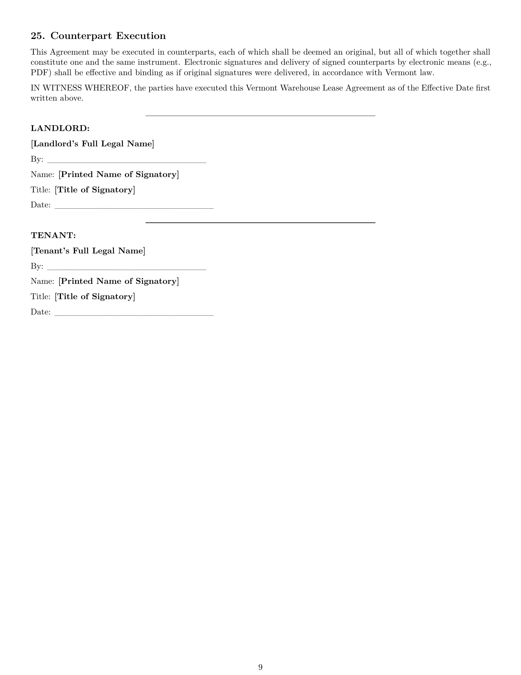 Preview page 9 of Pro Vermont warehouse lease agreement template