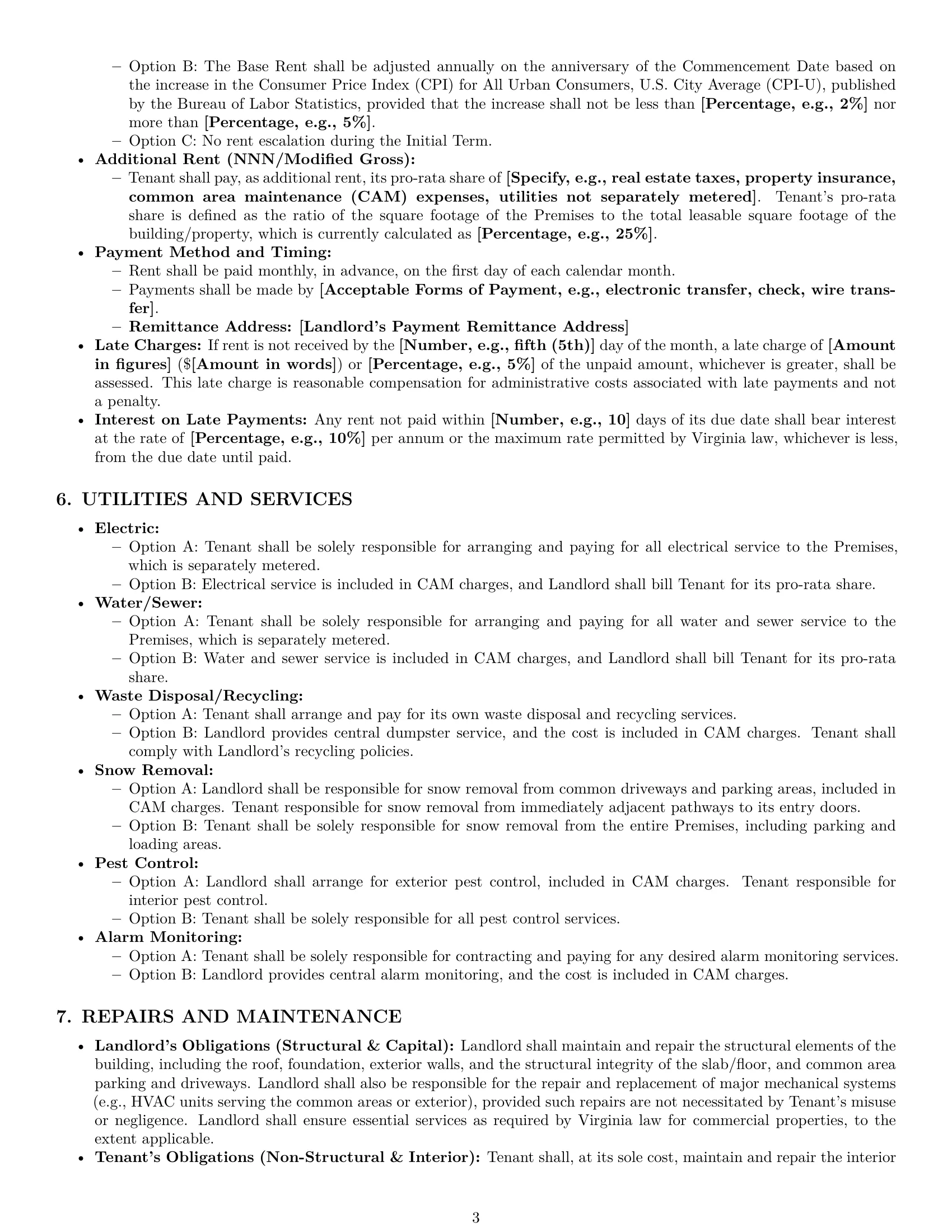 Preview page 3 of Pro Virginia warehouse lease agreement template