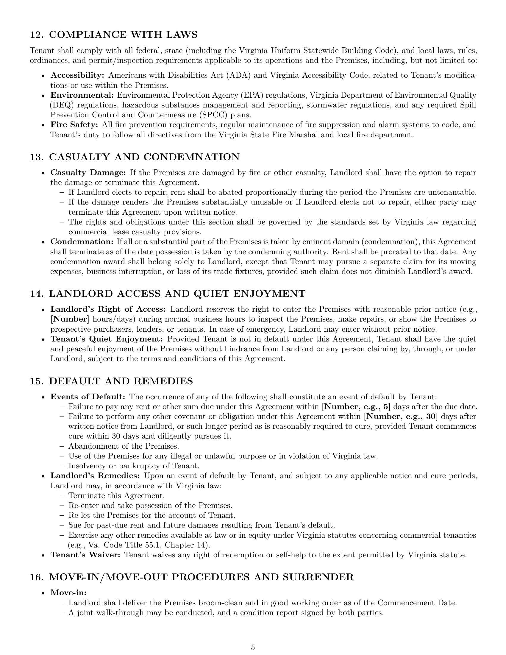 Preview page 5 of Pro Virginia warehouse lease agreement template