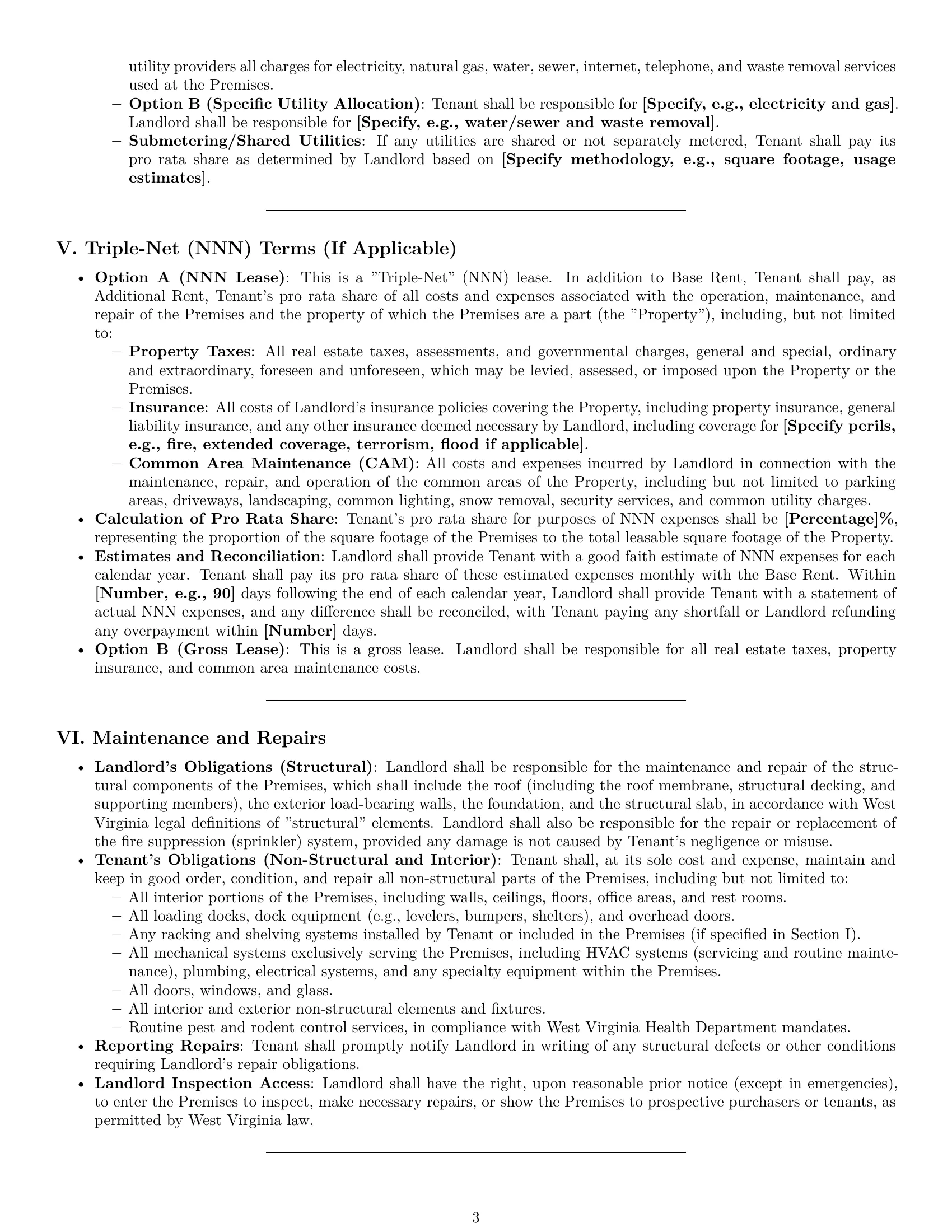 Preview page 3 of Pro West Virginia warehouse lease agreement template
