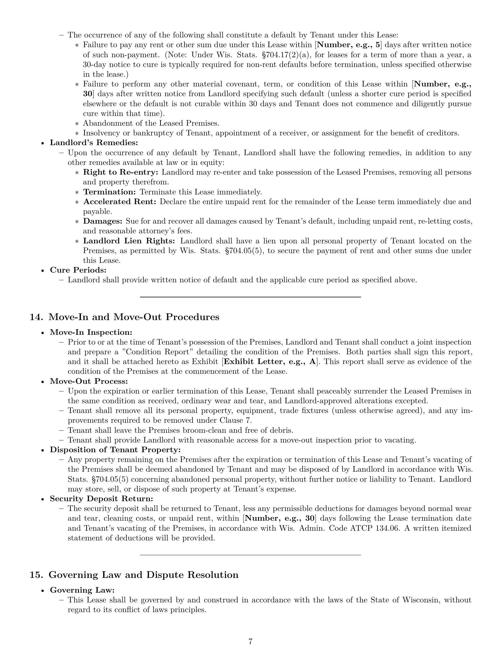 Preview page 7 of Pro Wisconsin warehouse lease agreement template