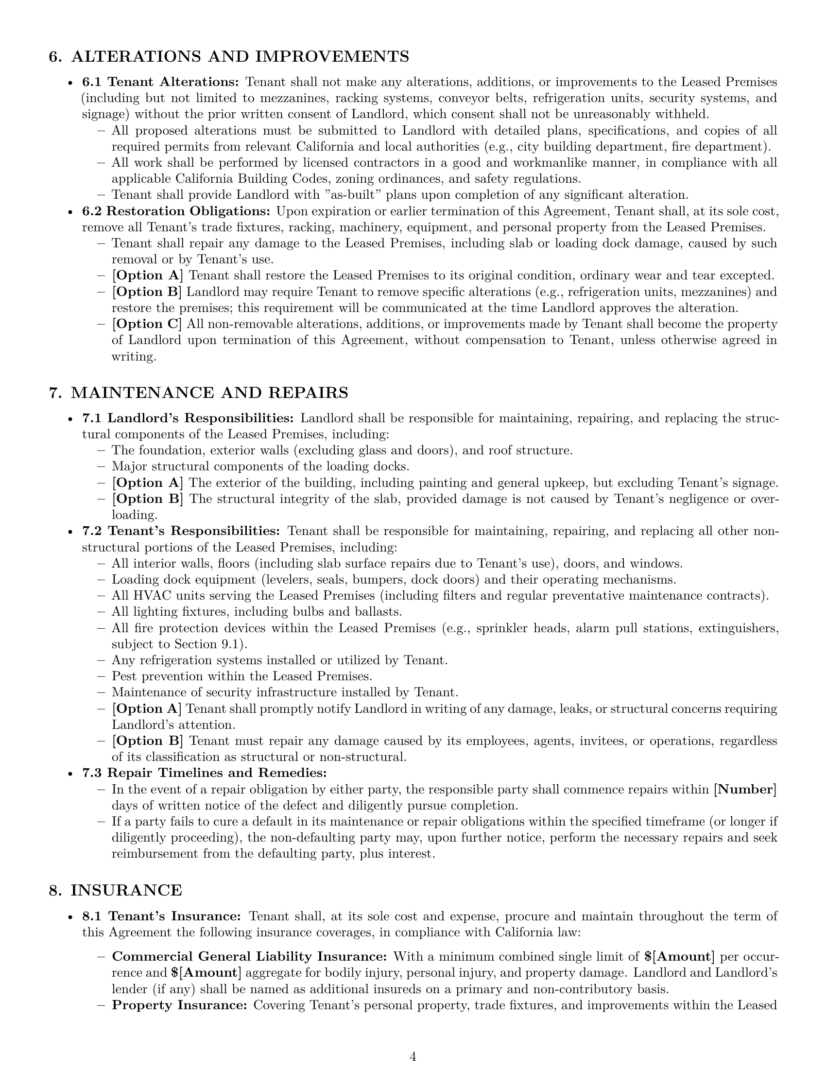 Preview page 4 of Pro California warehouse lease agreement template